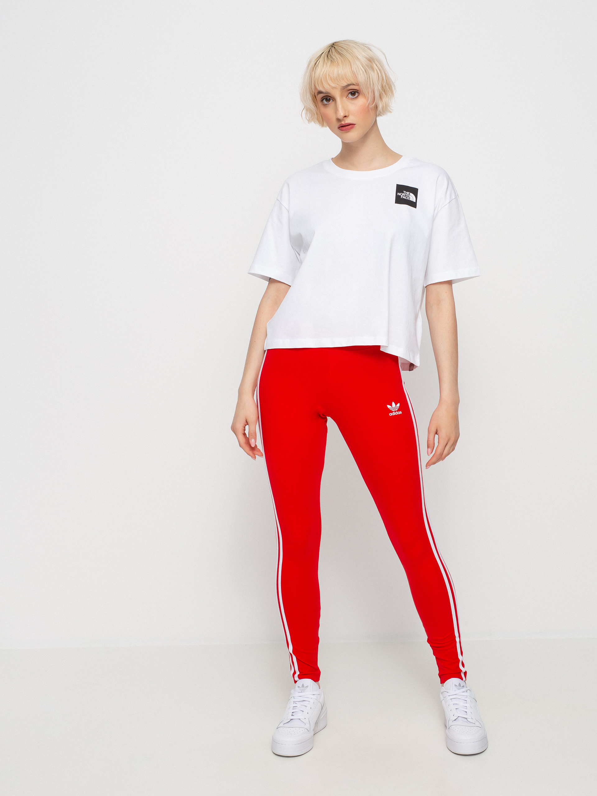 Legíny adidas Originals 3 Stripes Wmn (vivid red)