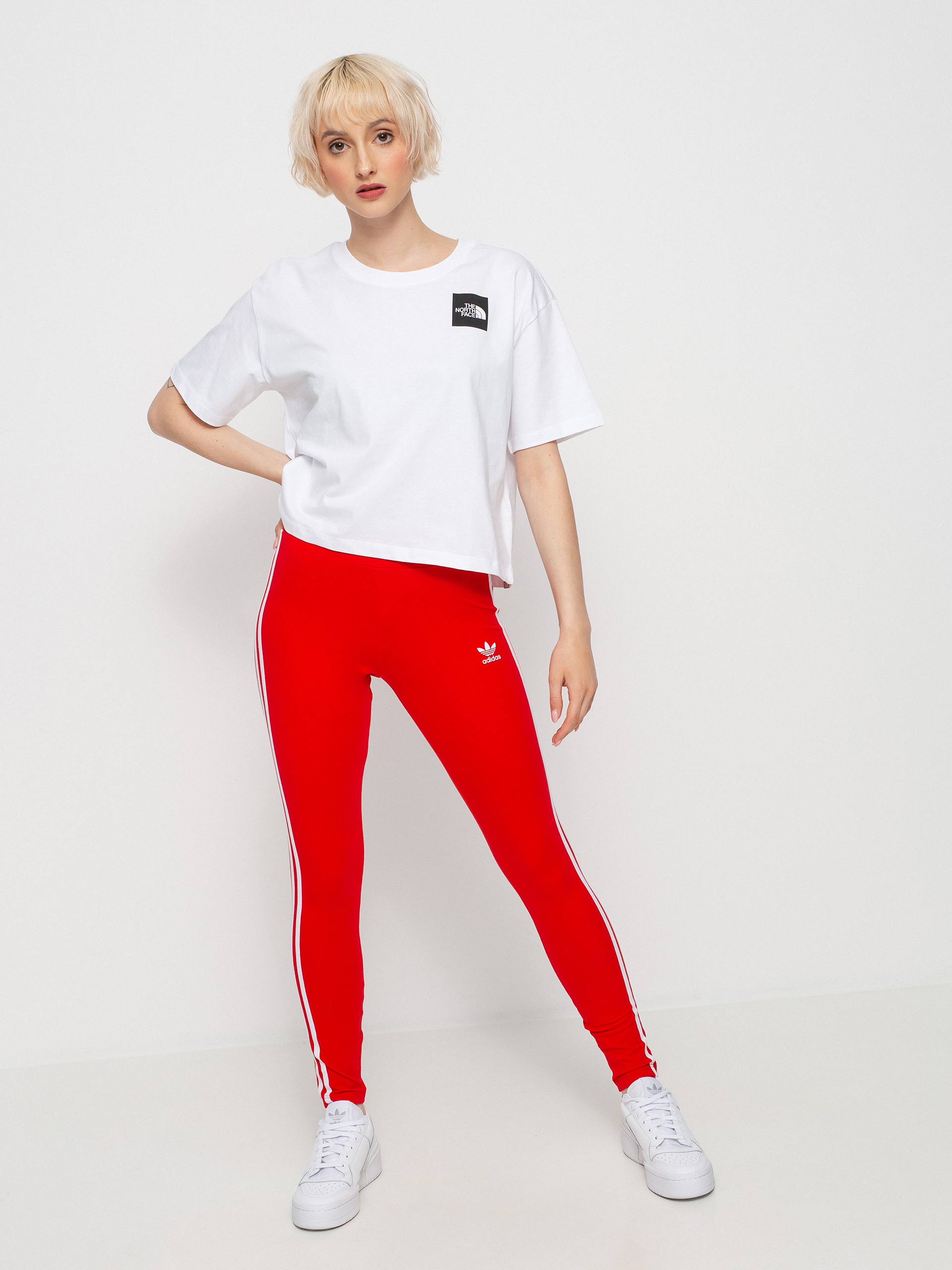 Legíny adidas Originals 3 Stripes Wmn (vivid red)