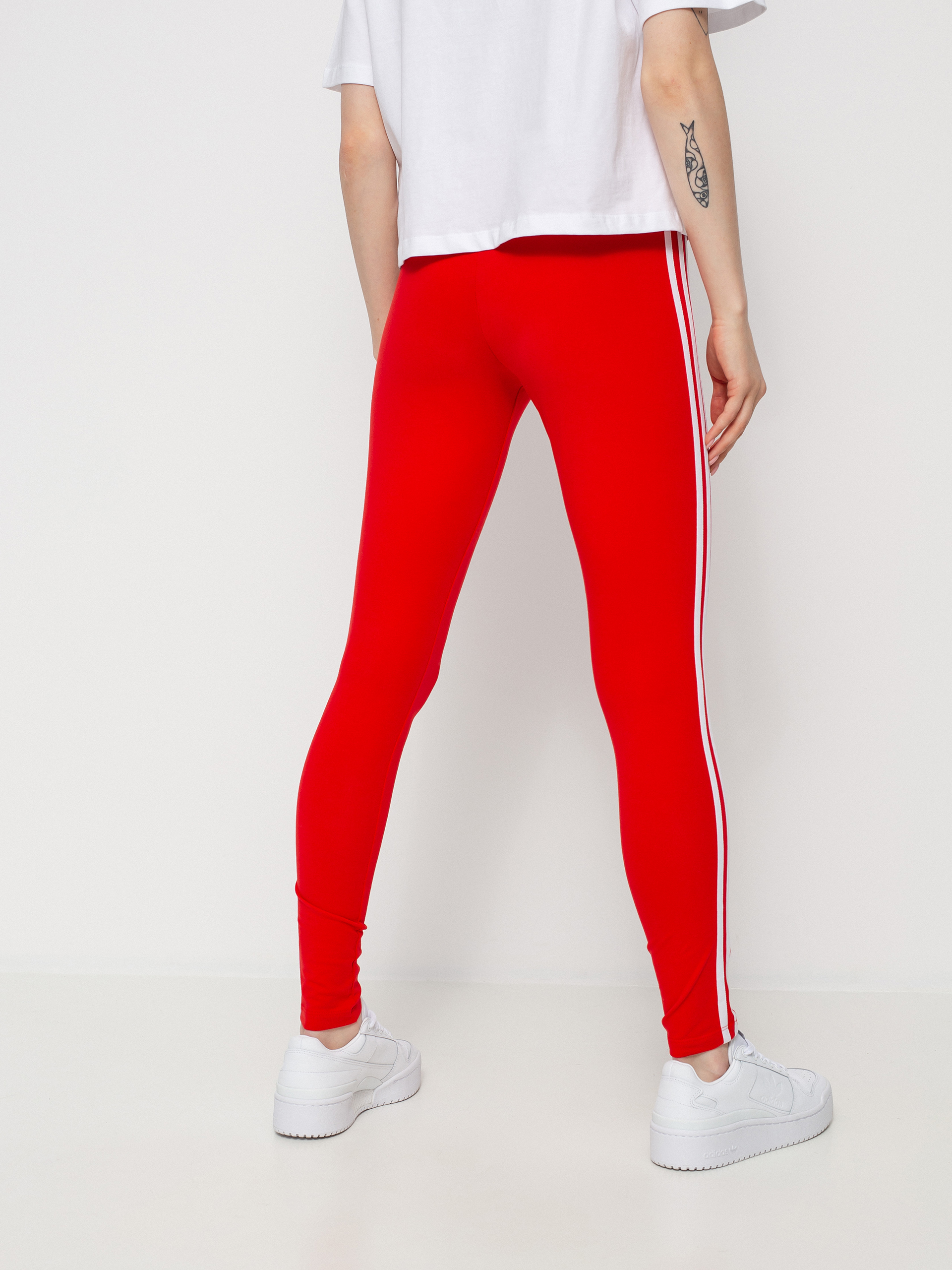 Legíny adidas Originals 3 Stripes Wmn (vivid red)