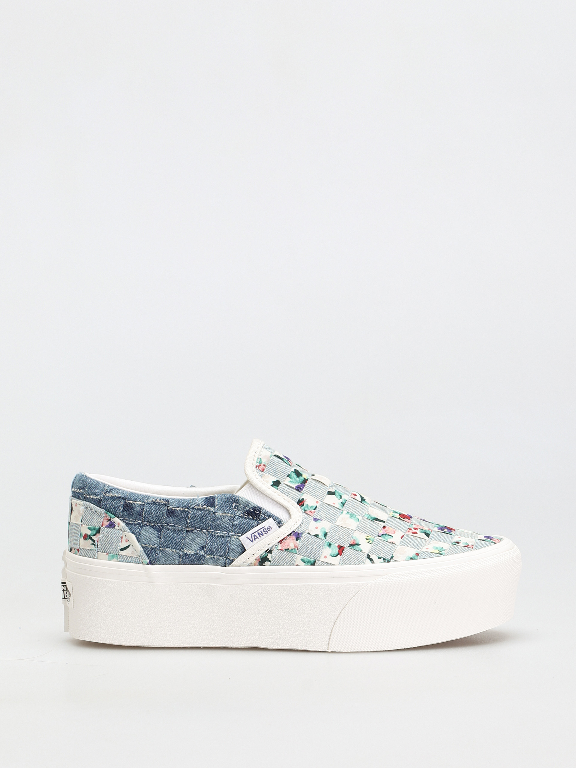 Topánky Vans Classic Slip On Stackform (woven/denim/floral)