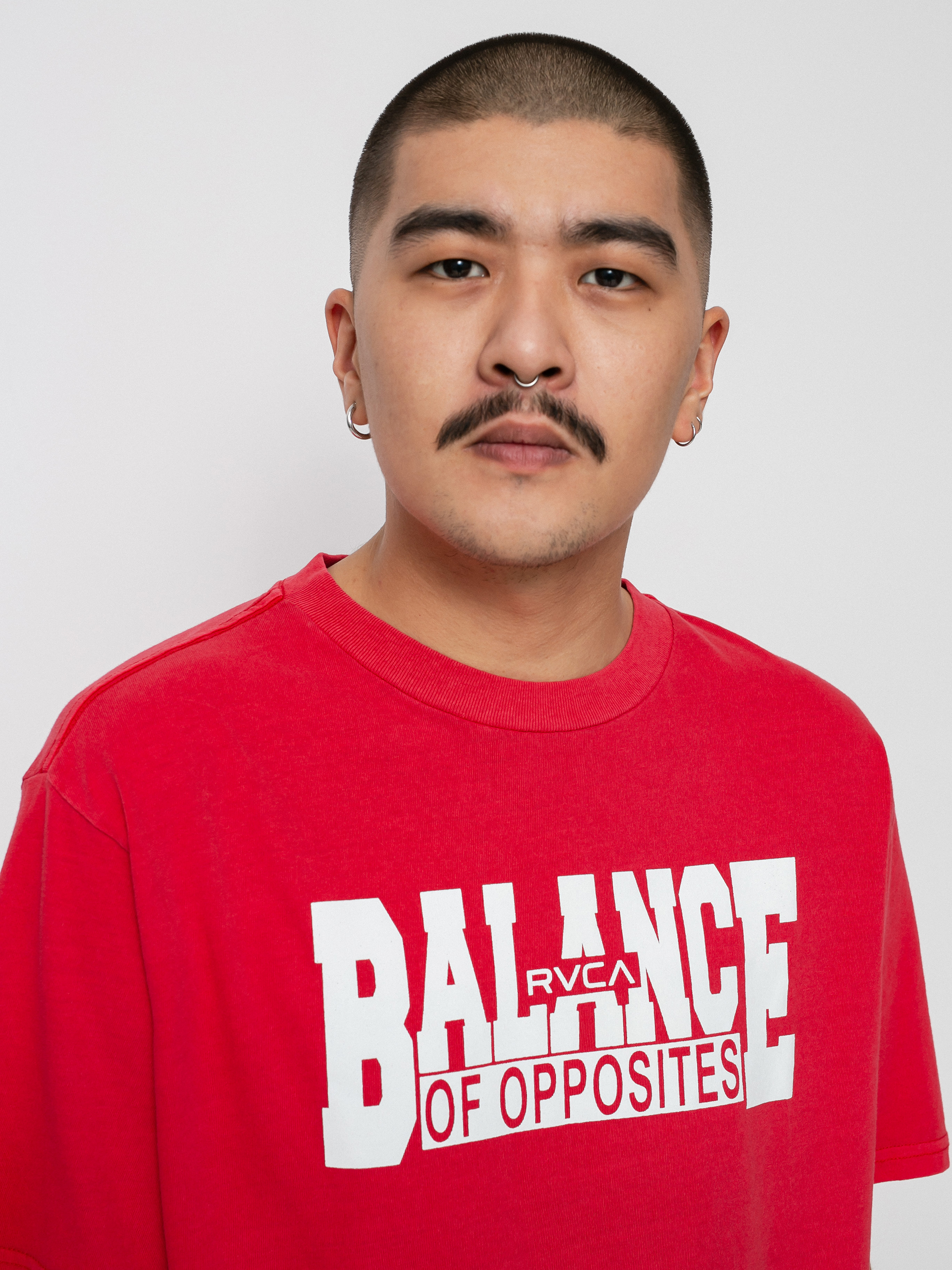 Tričko RVCA Rvca Balance Block (cherry)