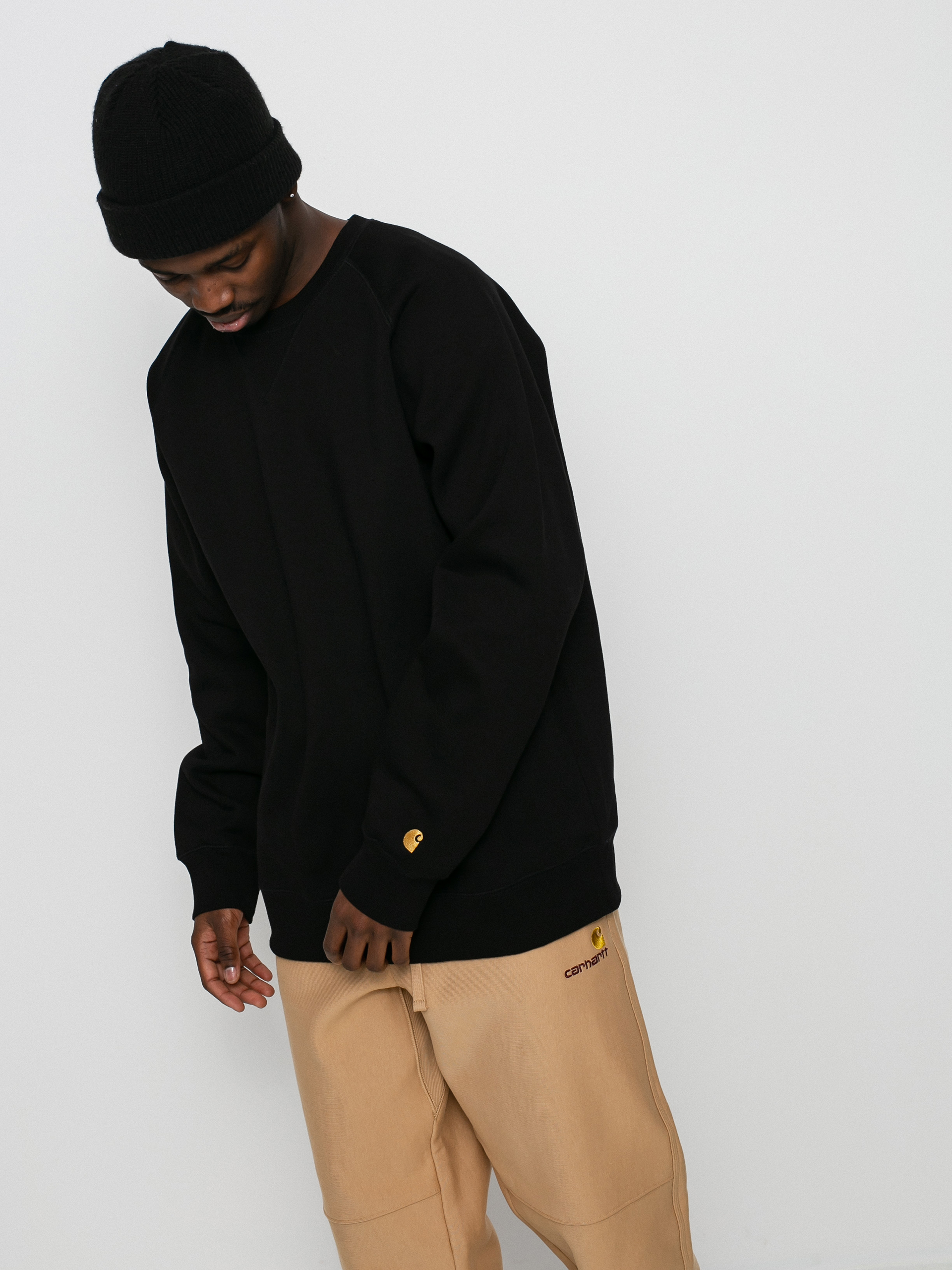 Mikina Carhartt WIP Chase (black/gold)
