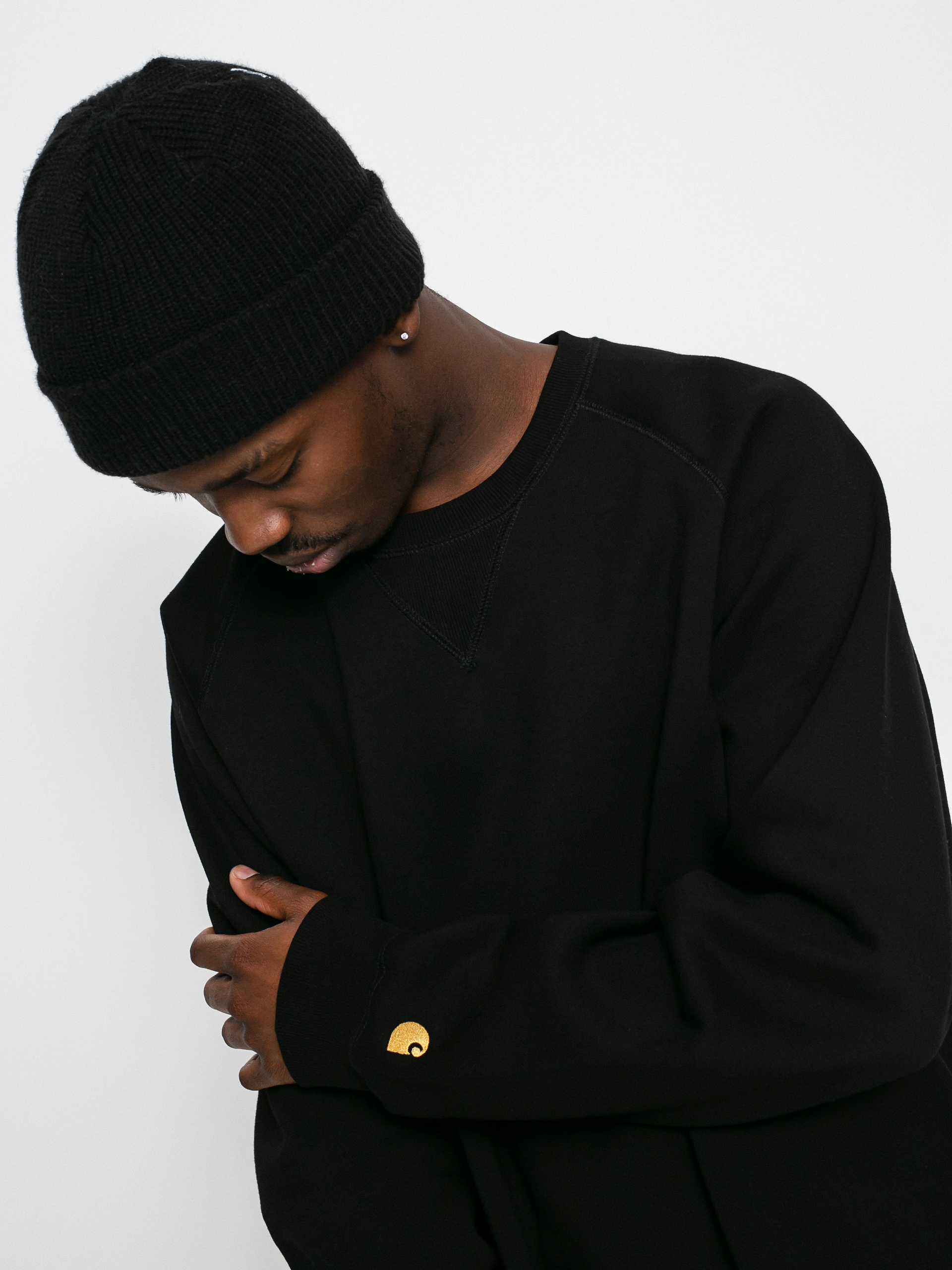 Mikina Carhartt WIP Chase (black/gold)