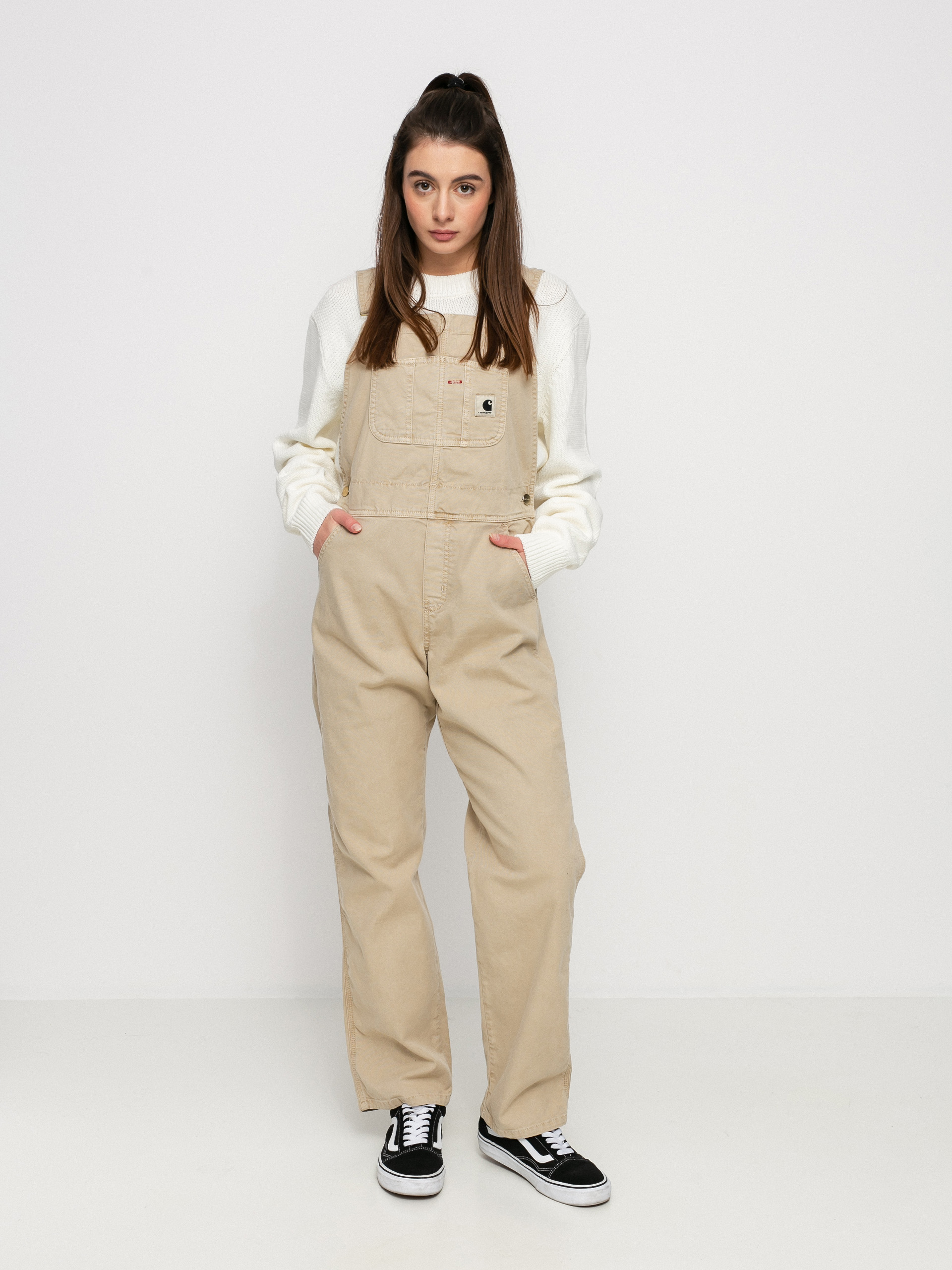 Nohavice Carhartt WIP Bib Overall Wmn (dusty h brown)