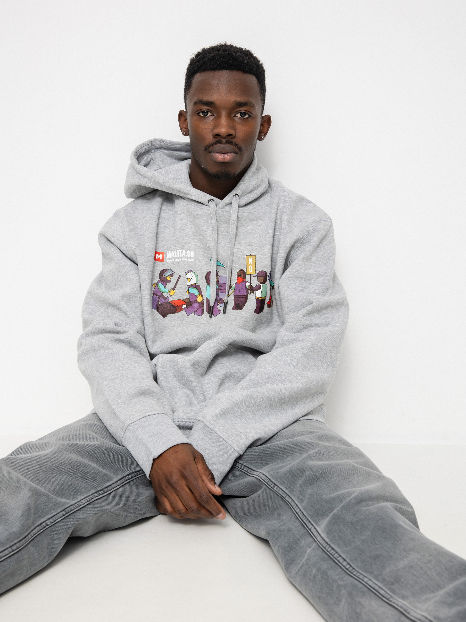 Mikina s kapucňou Malita Lego (heather grey)