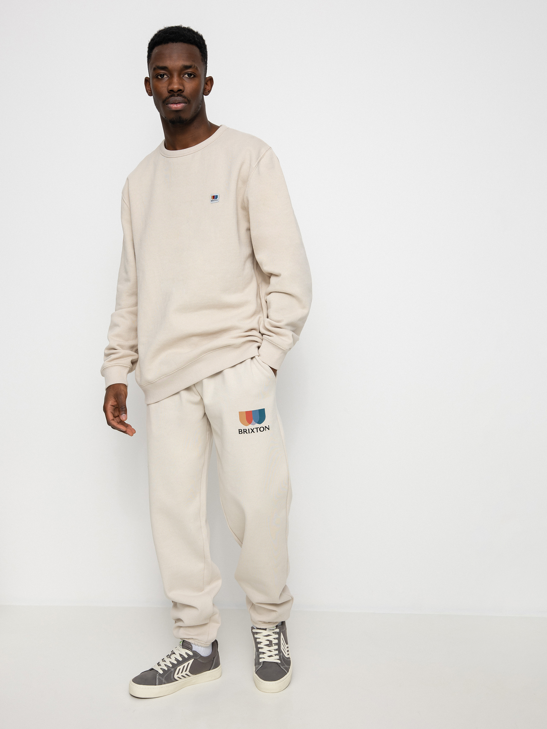 Nohavice Brixton Alton II Fleece Jogger (beige)