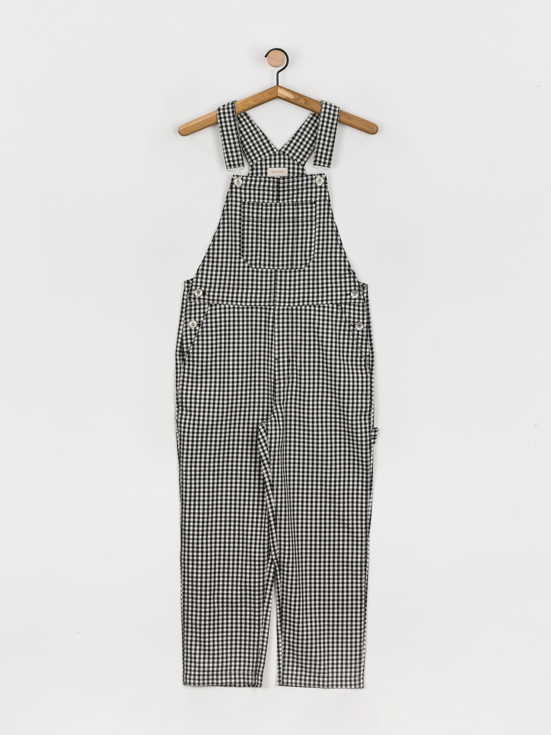 Nohavice Brixton Christina Crop Overall Wmn (black gingham)