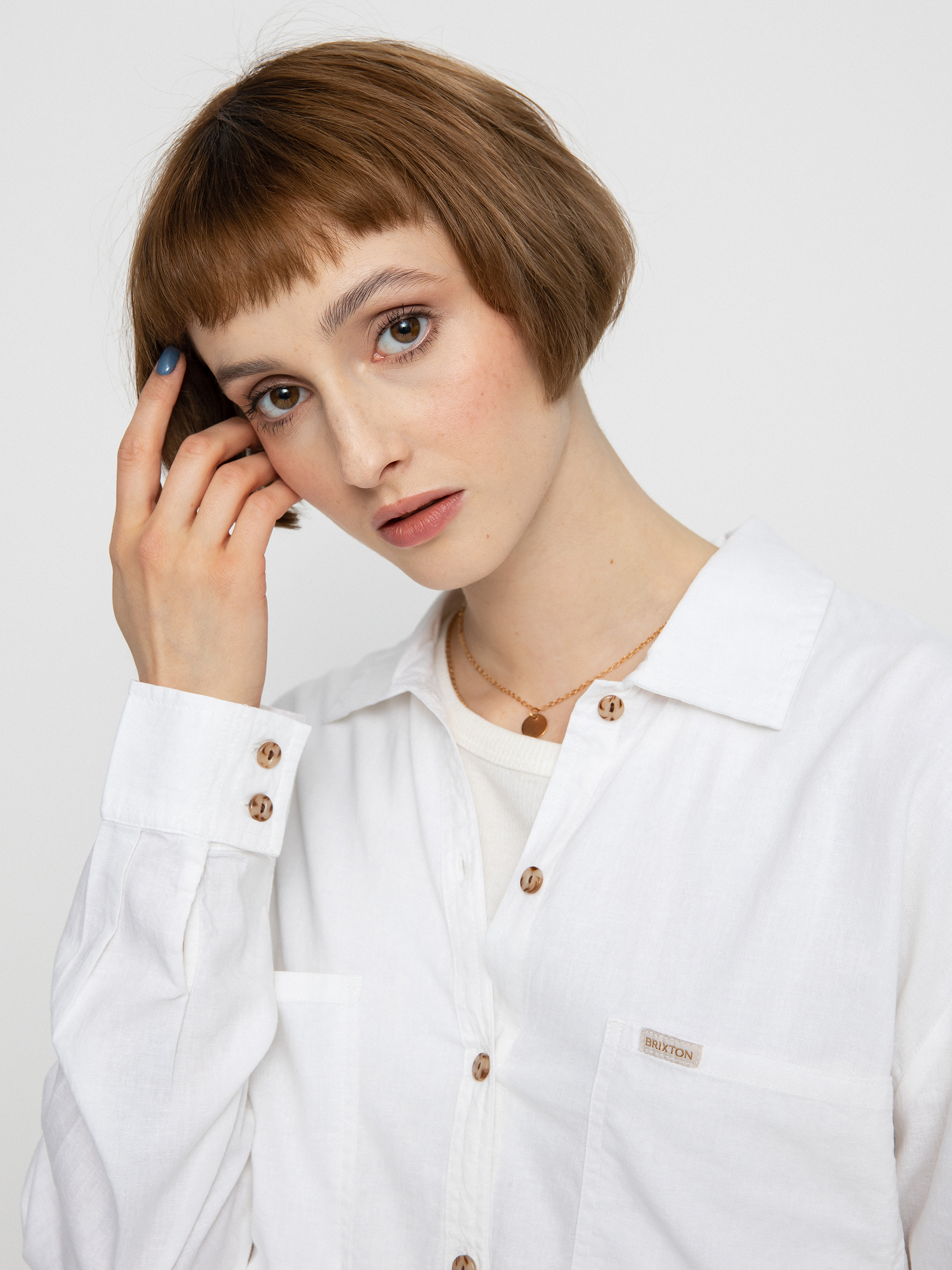 Košeľa Brixton Bowery Overshirt Wmn (white)