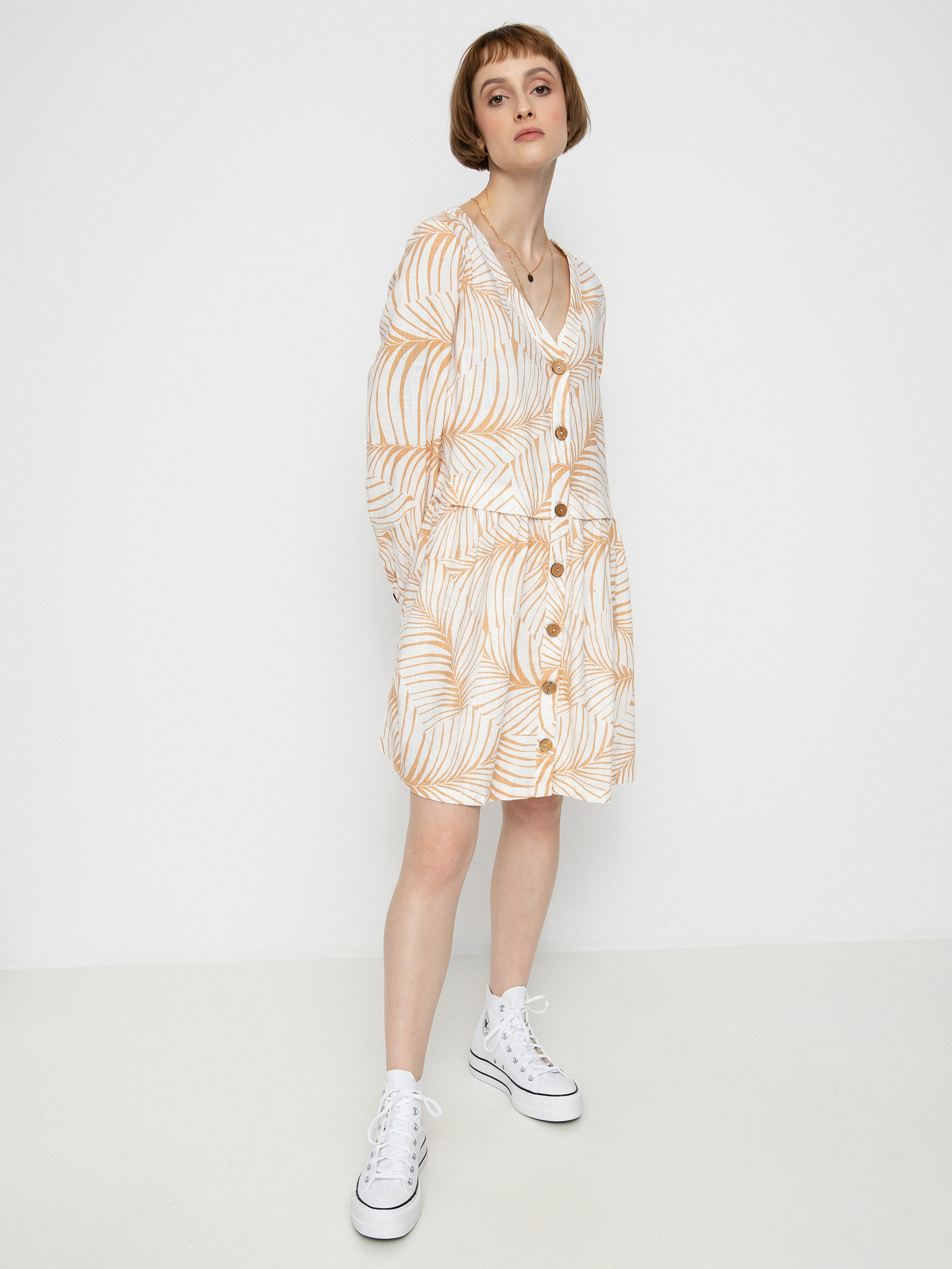 Šaty  Roxy Wishing Girl Wmn (toast palm tree dreams)