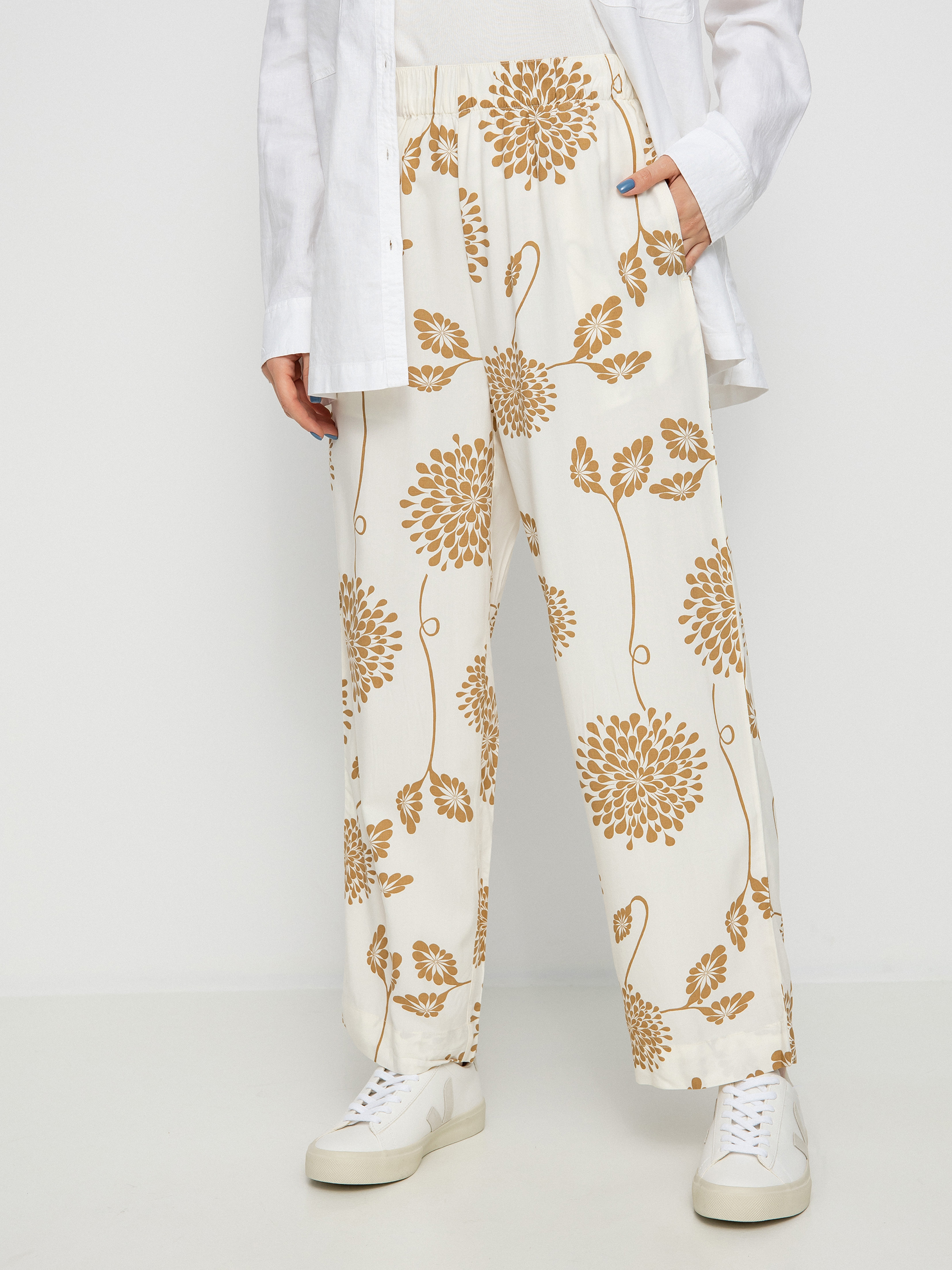 Nohavice Brixton Garden Floral Crop Wmn (dove)