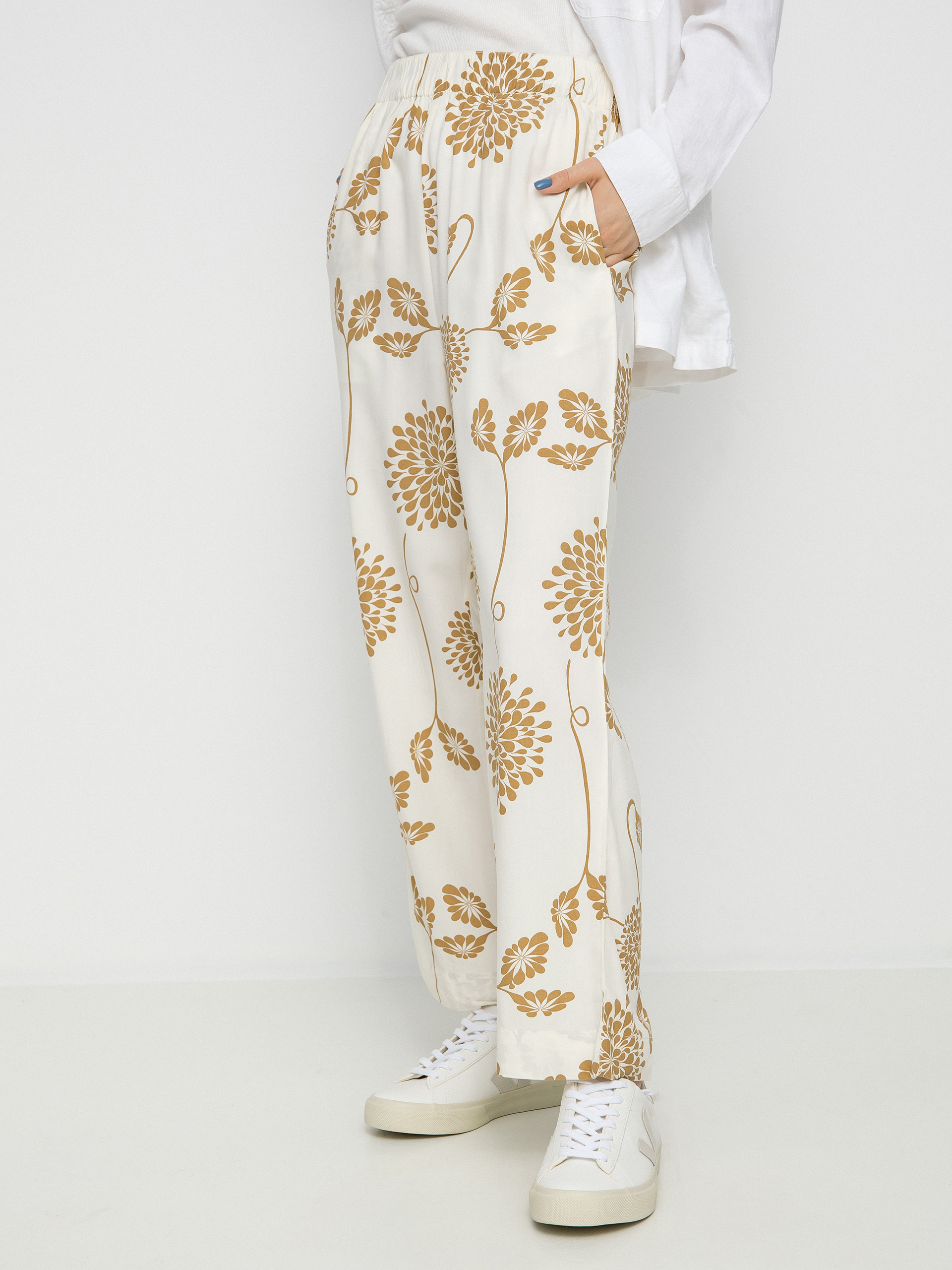 Nohavice Brixton Garden Floral Crop Wmn (dove)