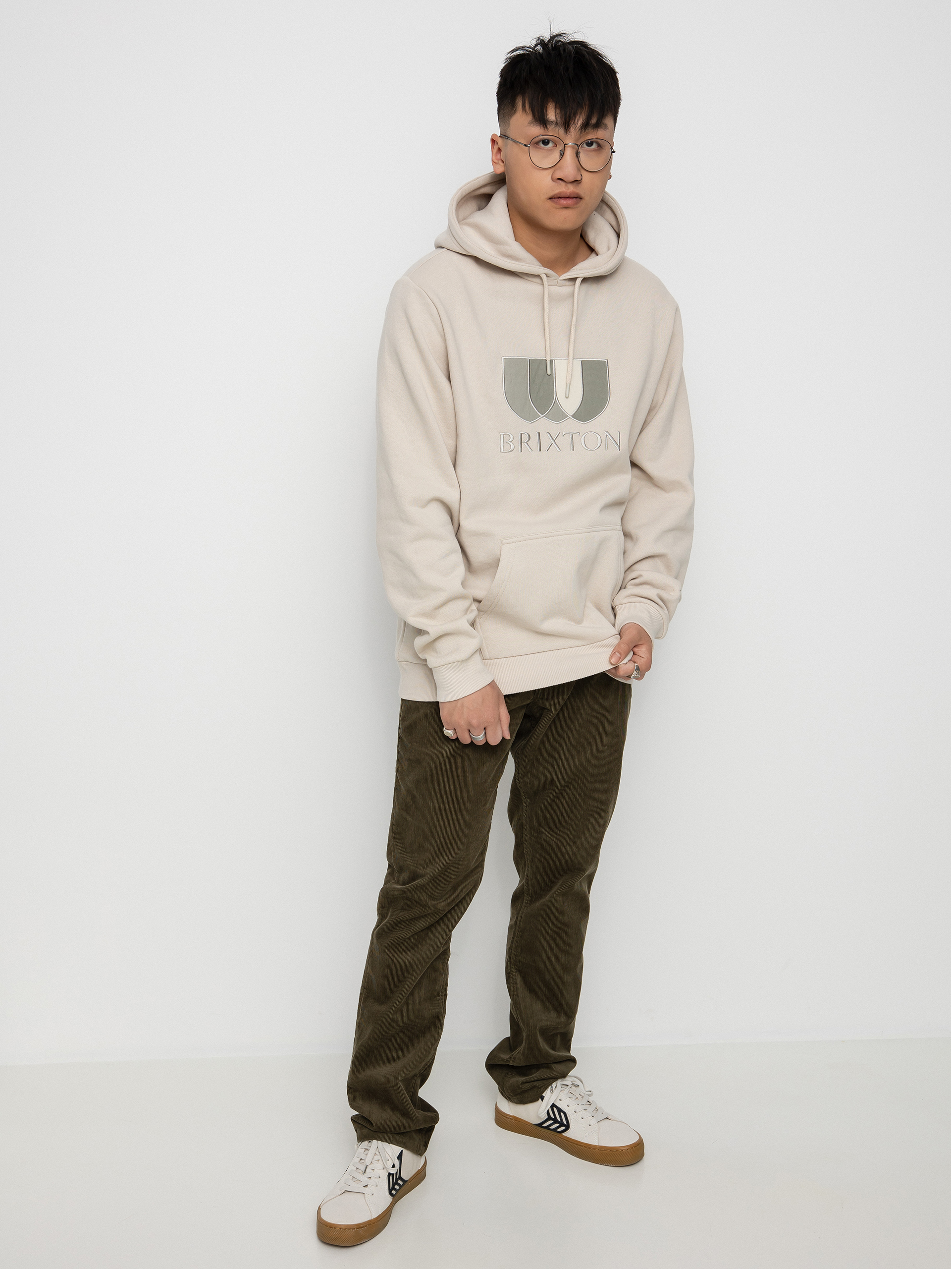 Mikina s kapucňou Brixton Alton II HD (beige)