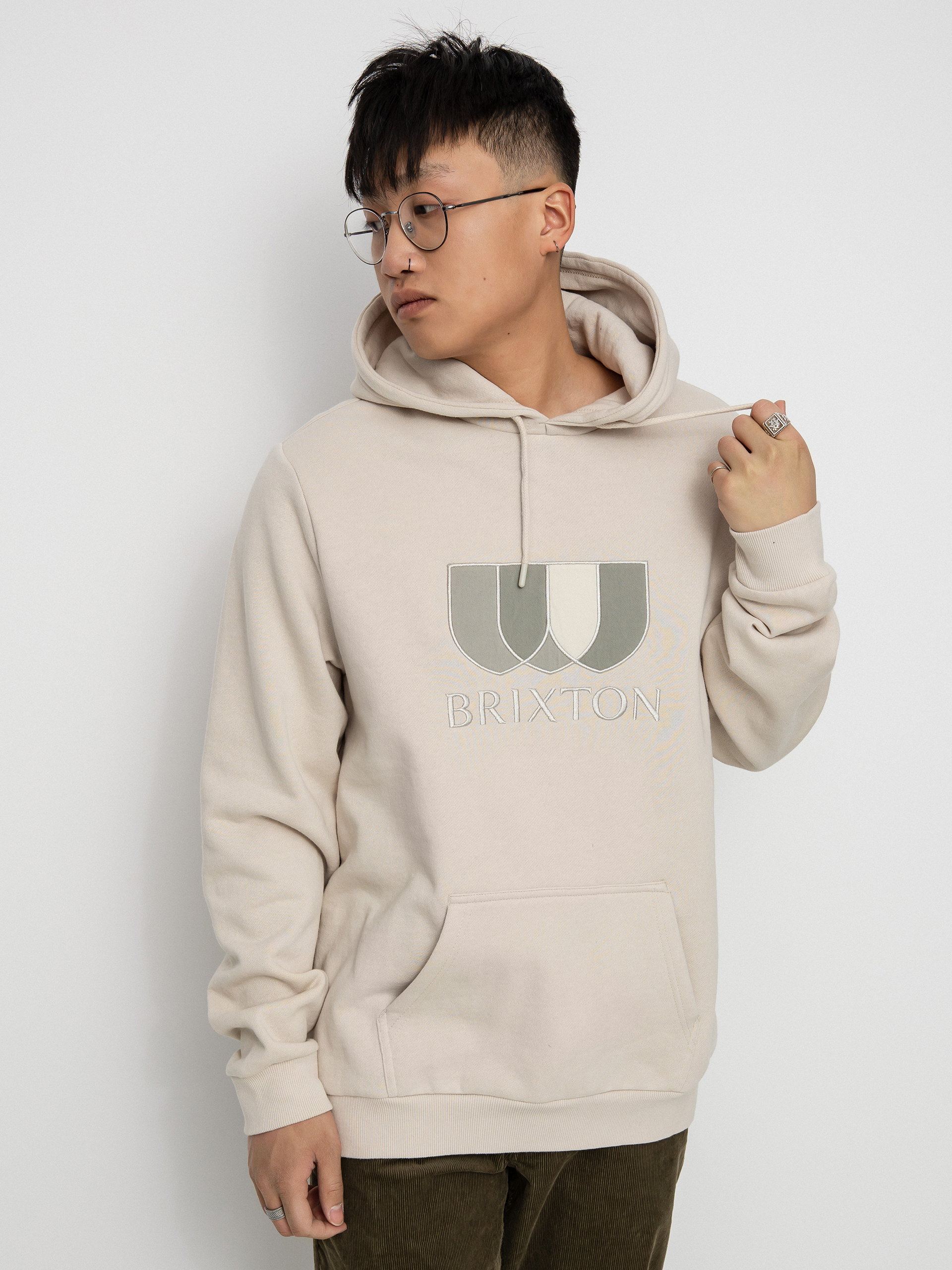 Mikina s kapucňou Brixton Alton II HD (beige)