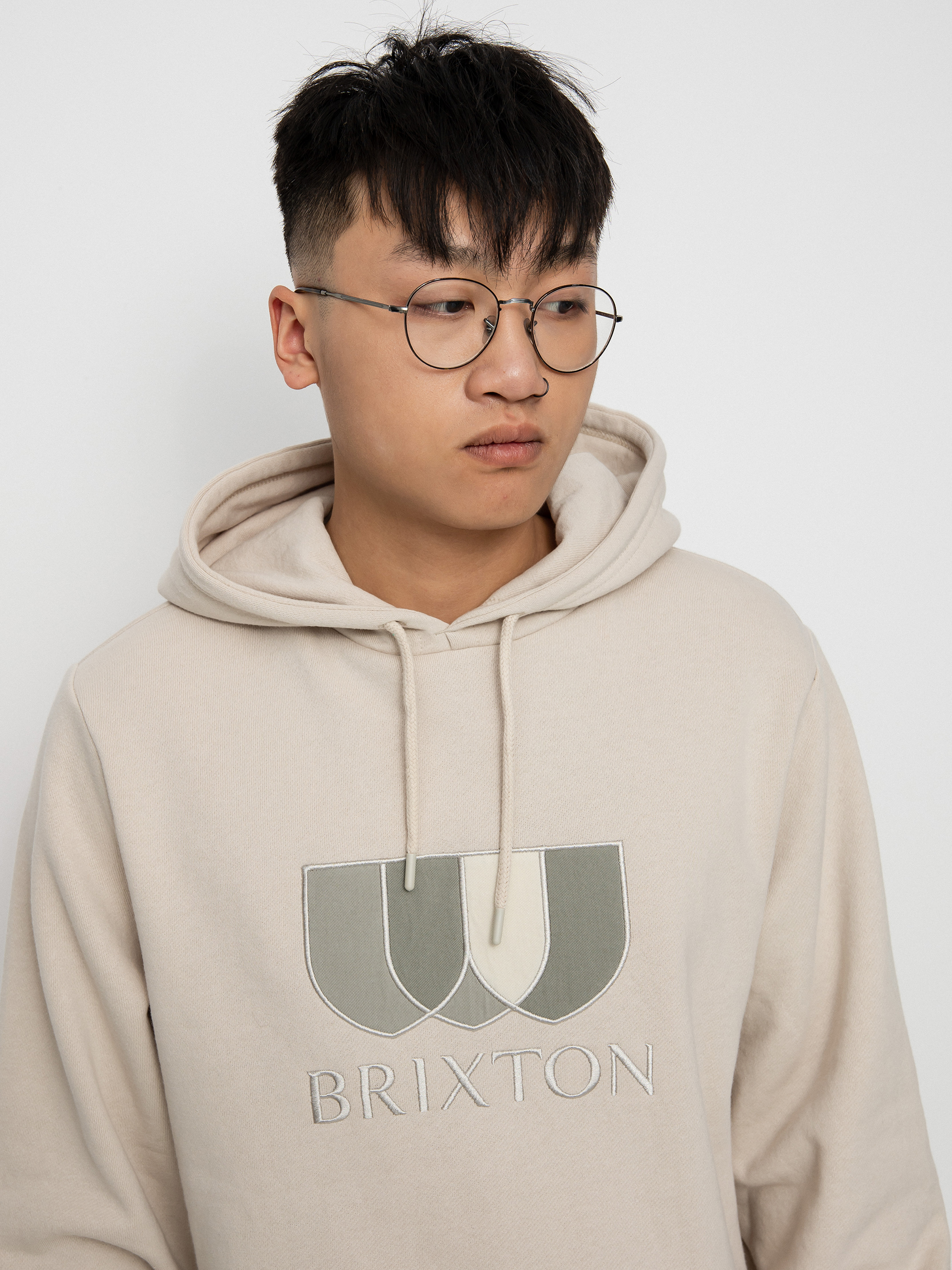 Mikina s kapucňou Brixton Alton II HD (beige)