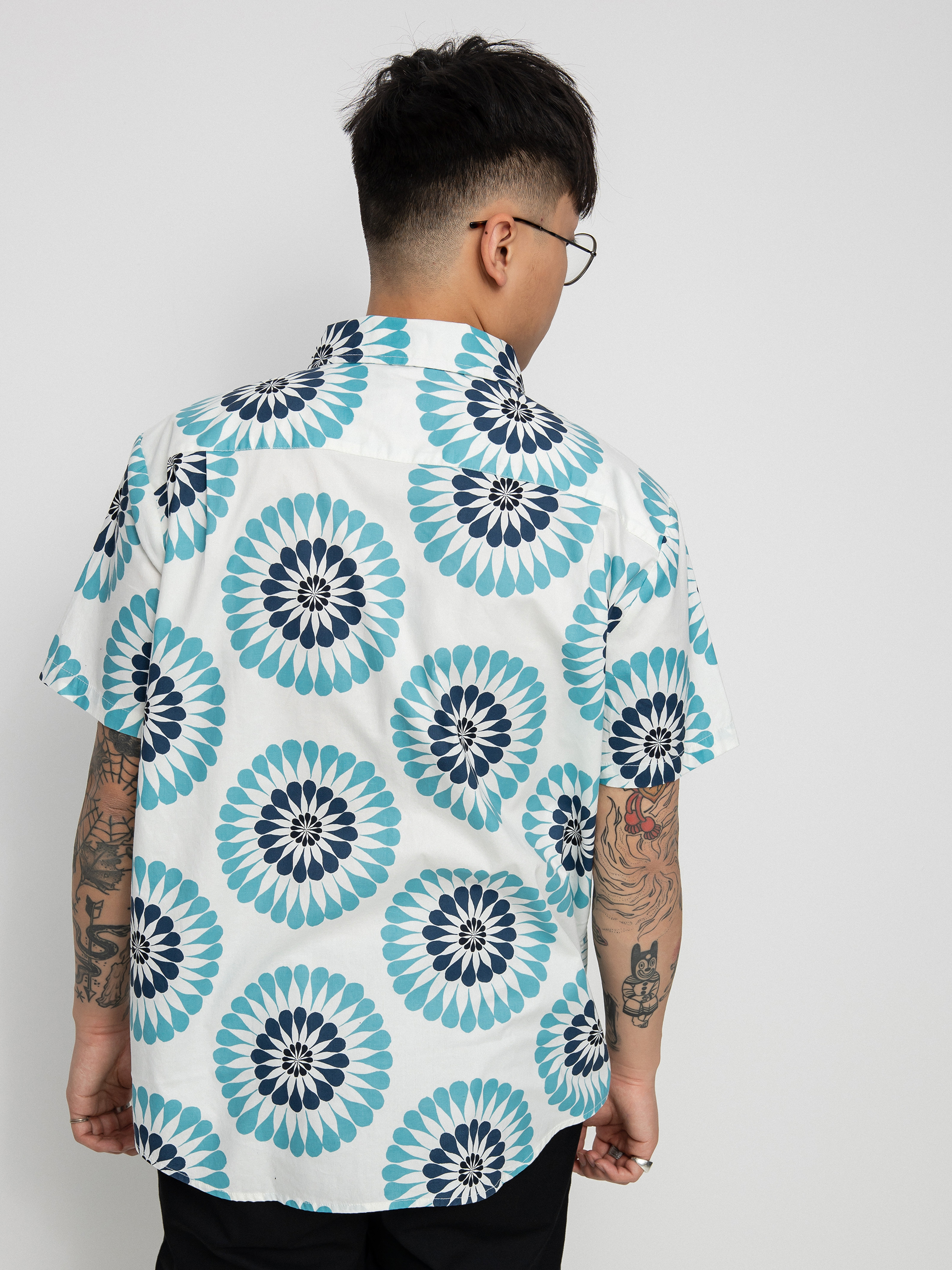 Košeľa Brixton Charter Print (off white/teal)