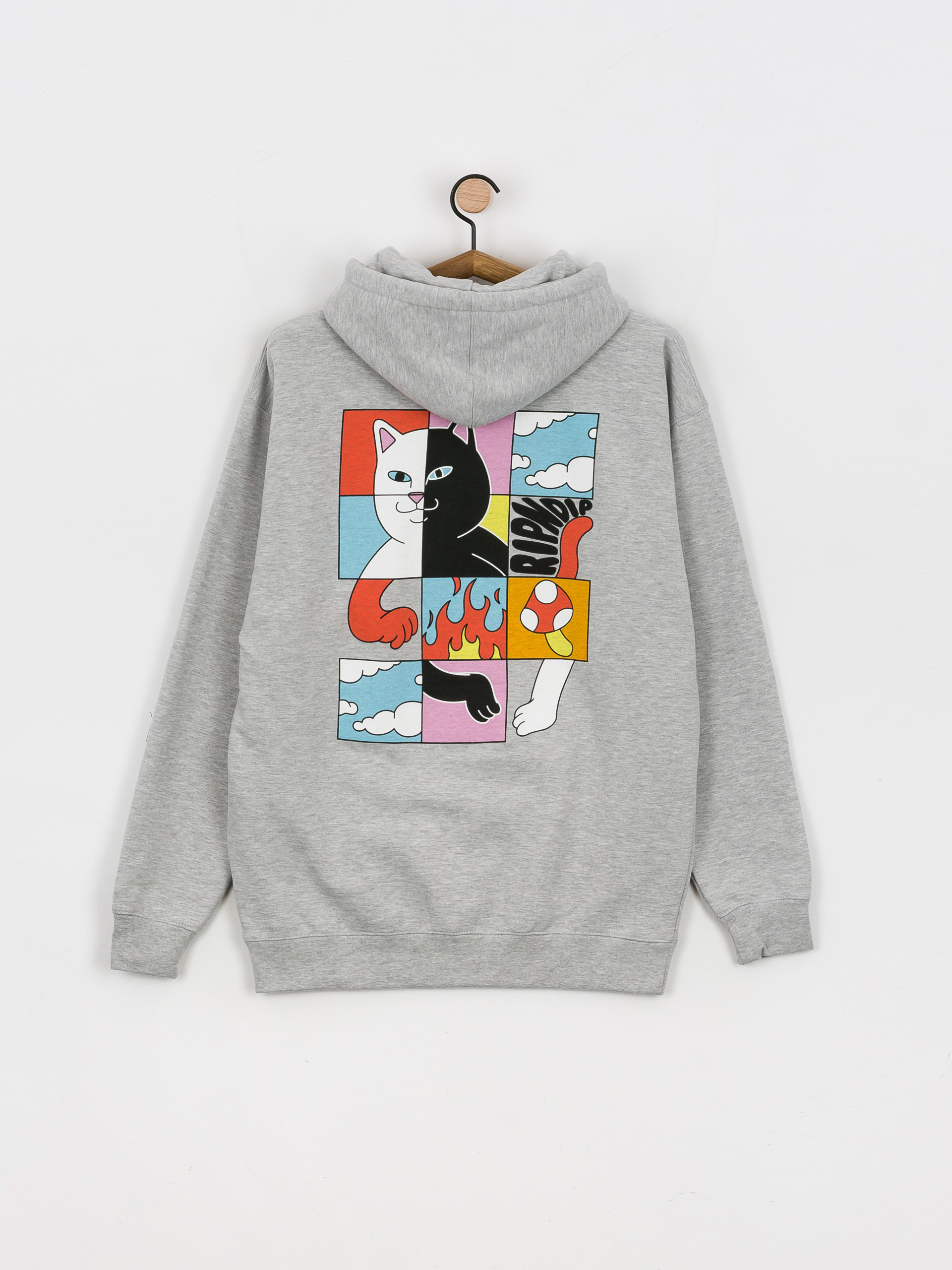 Mikina s kapucňou RipNDip Rubix HD (ash heather)
