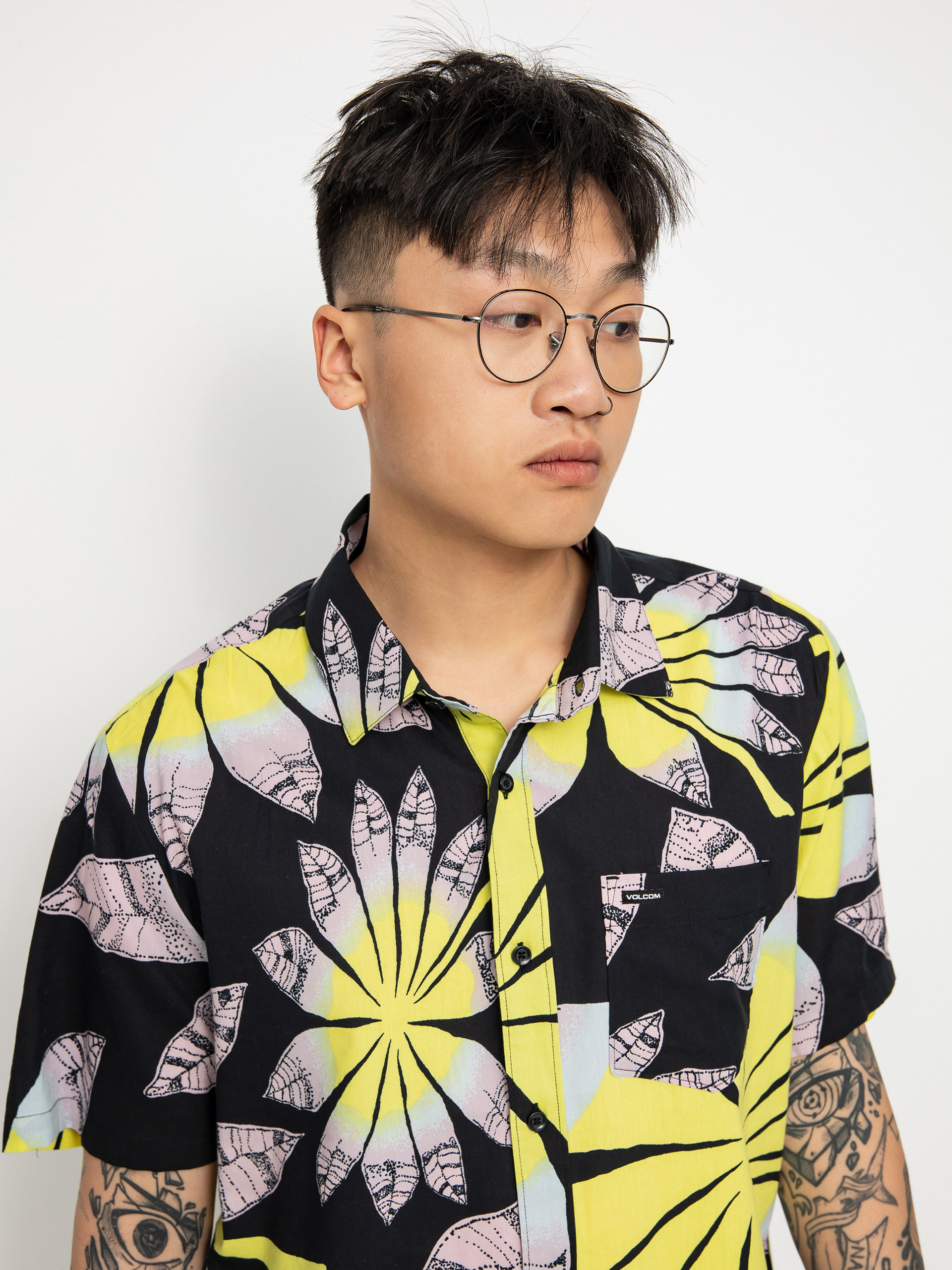 Košeľa Volcom Bloomin (black)