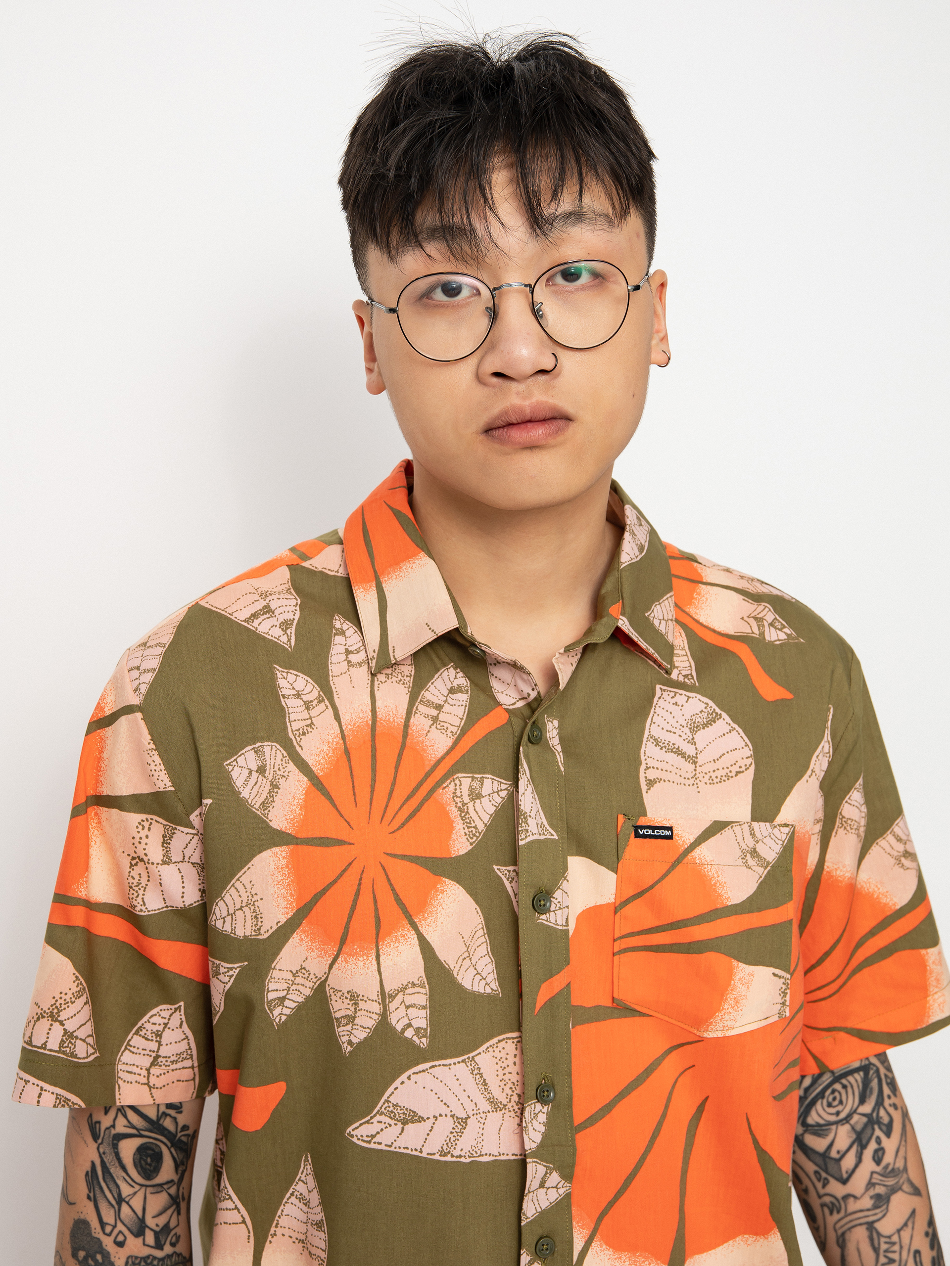 Košeľa Volcom Bloomin (martini olive)