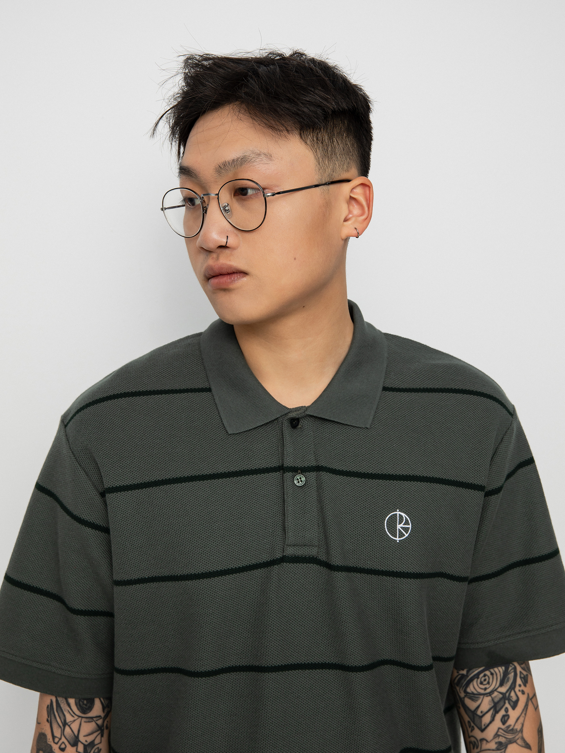 Polo tričko Polar Skate Stripe (blueish grey)