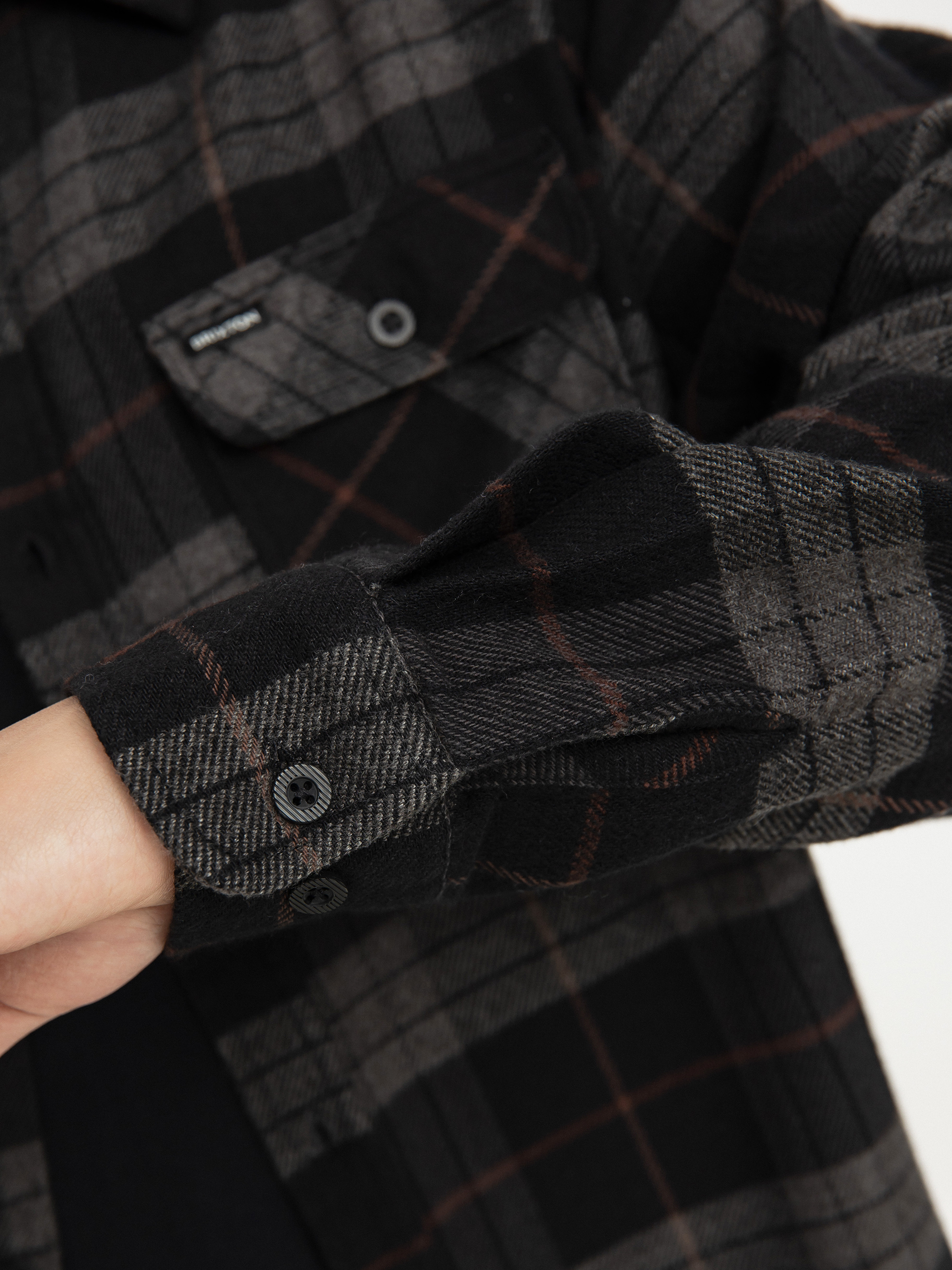 Košeľa Brixton Bowery Flannel (black/charcoal)