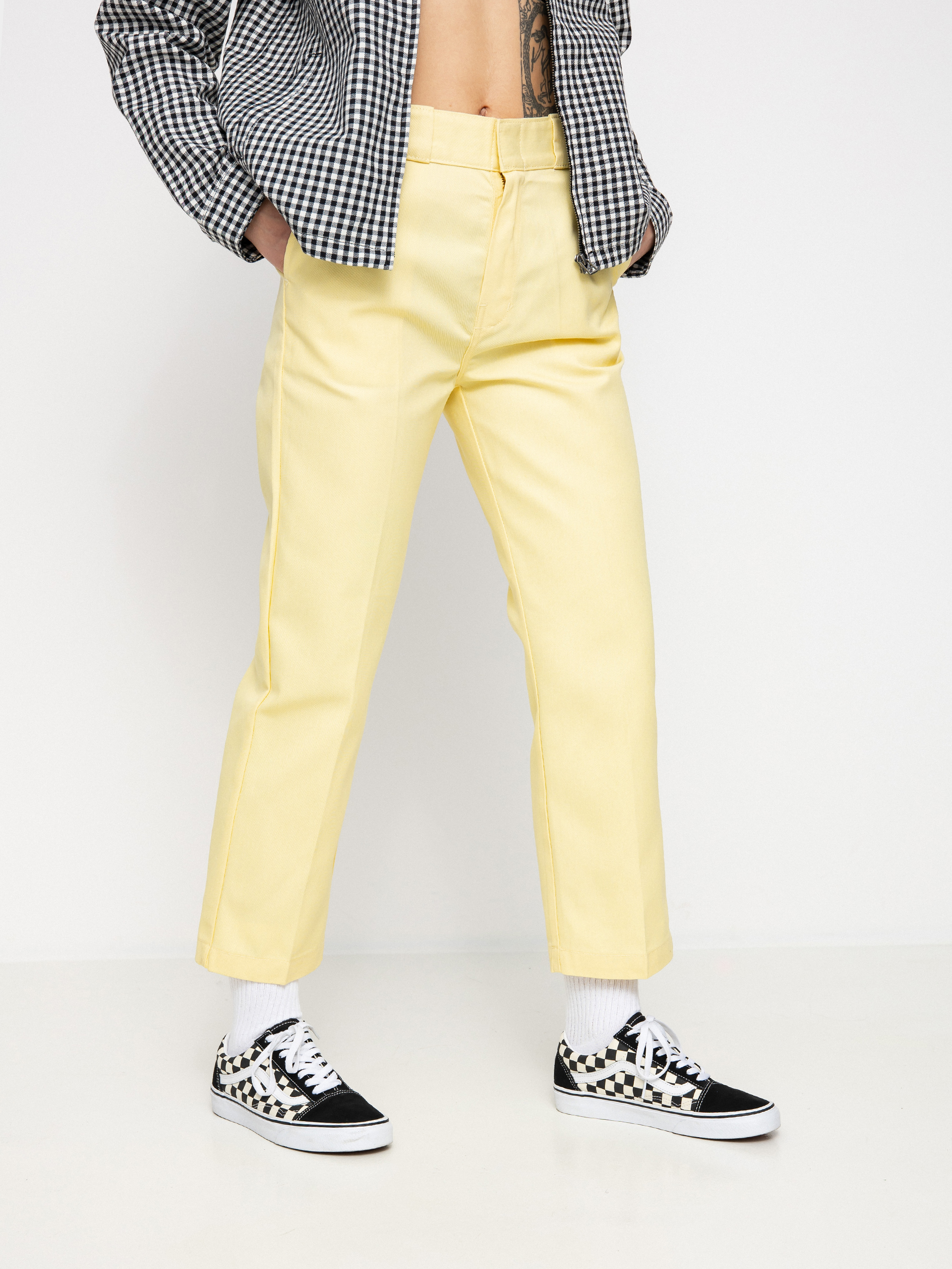 Nohavice Dickies 874 Cropped Wmn (pale banana)