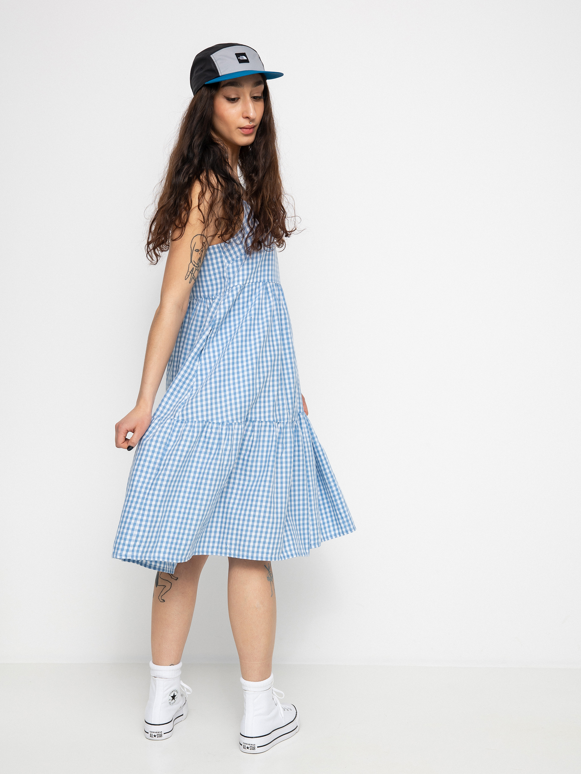 Šaty  Brixton Gingham Tier Wmn (casa blanca blue)