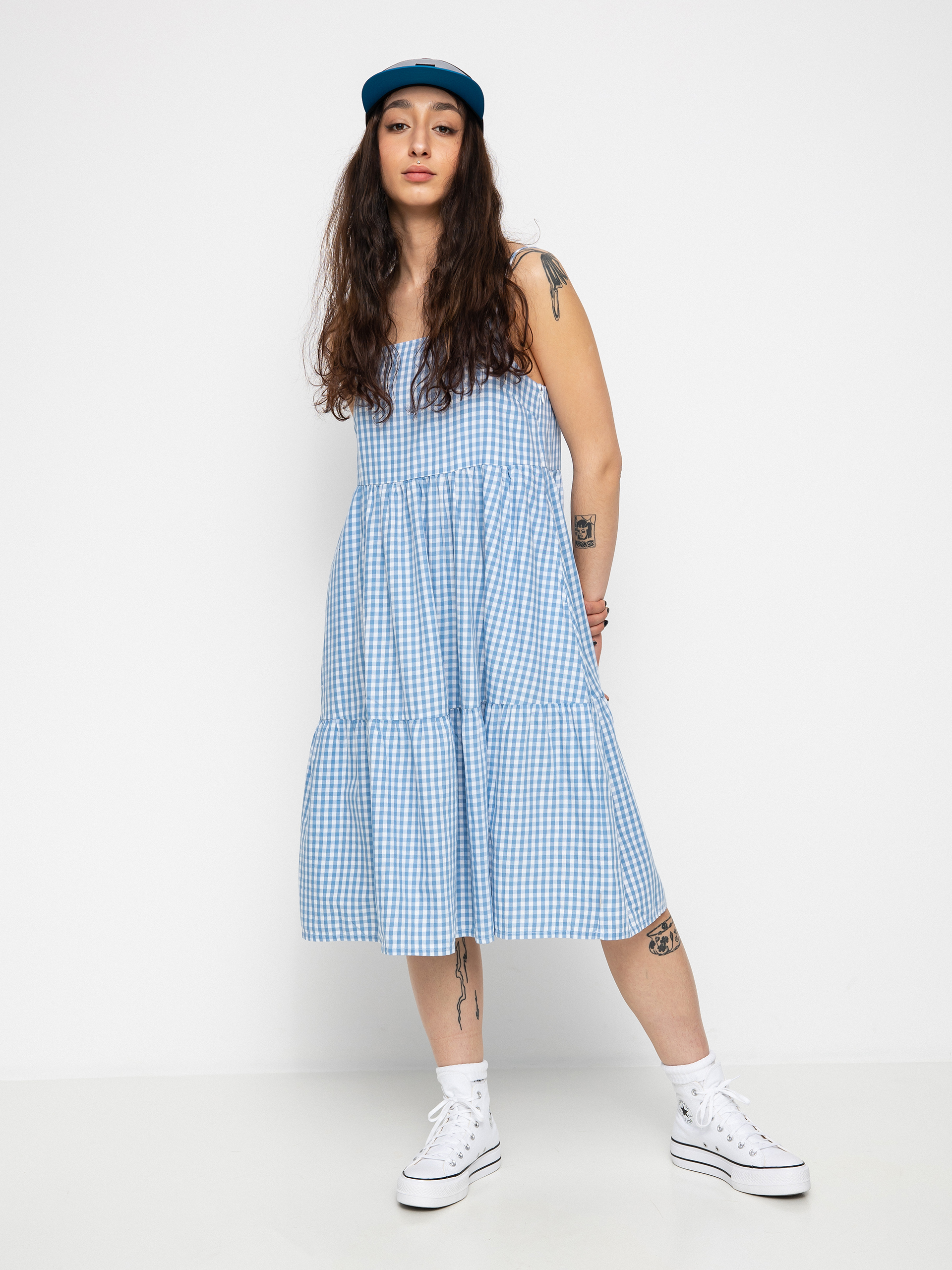 Šaty  Brixton Gingham Tier Wmn (casa blanca blue)