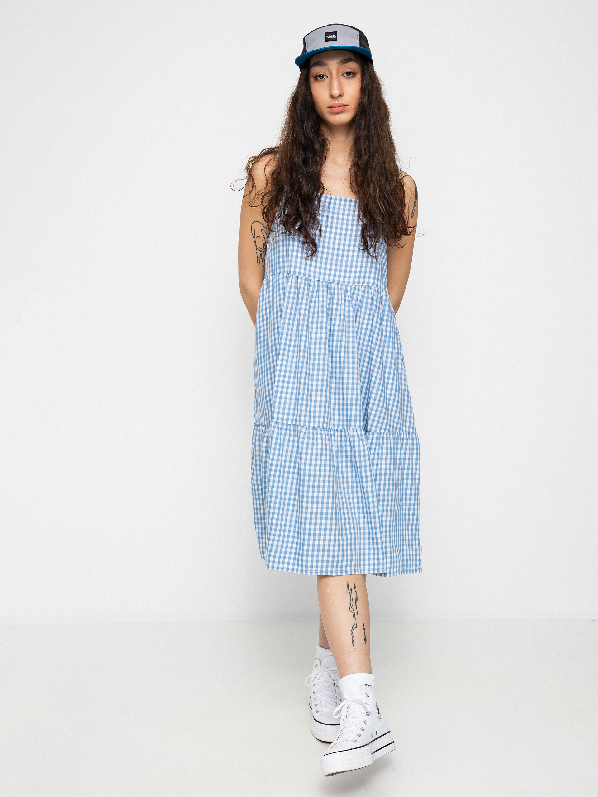 Šaty  Brixton Gingham Tier Wmn (casa blanca blue)
