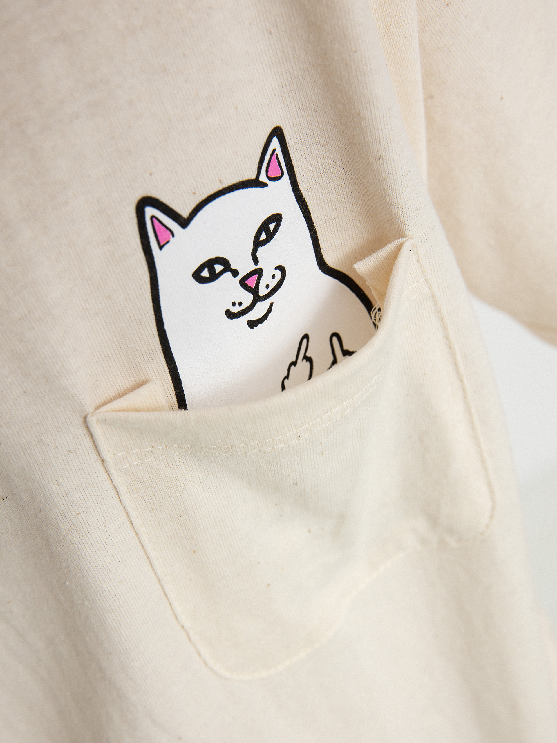 Tričko RipNDip Lord Nermal Pocket (natural)