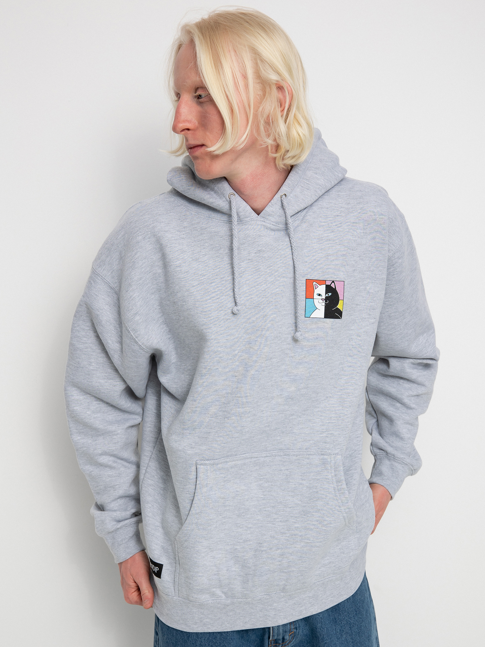 Mikina s kapucňou RipNDip Rubix HD (ash heather)