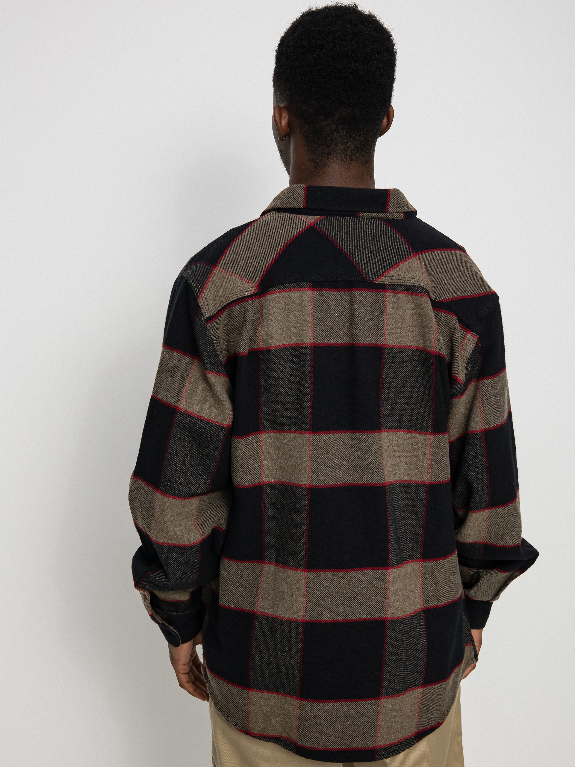 Košeľa Brixton Bowery Flannel Ls (heather grey/charcoal)