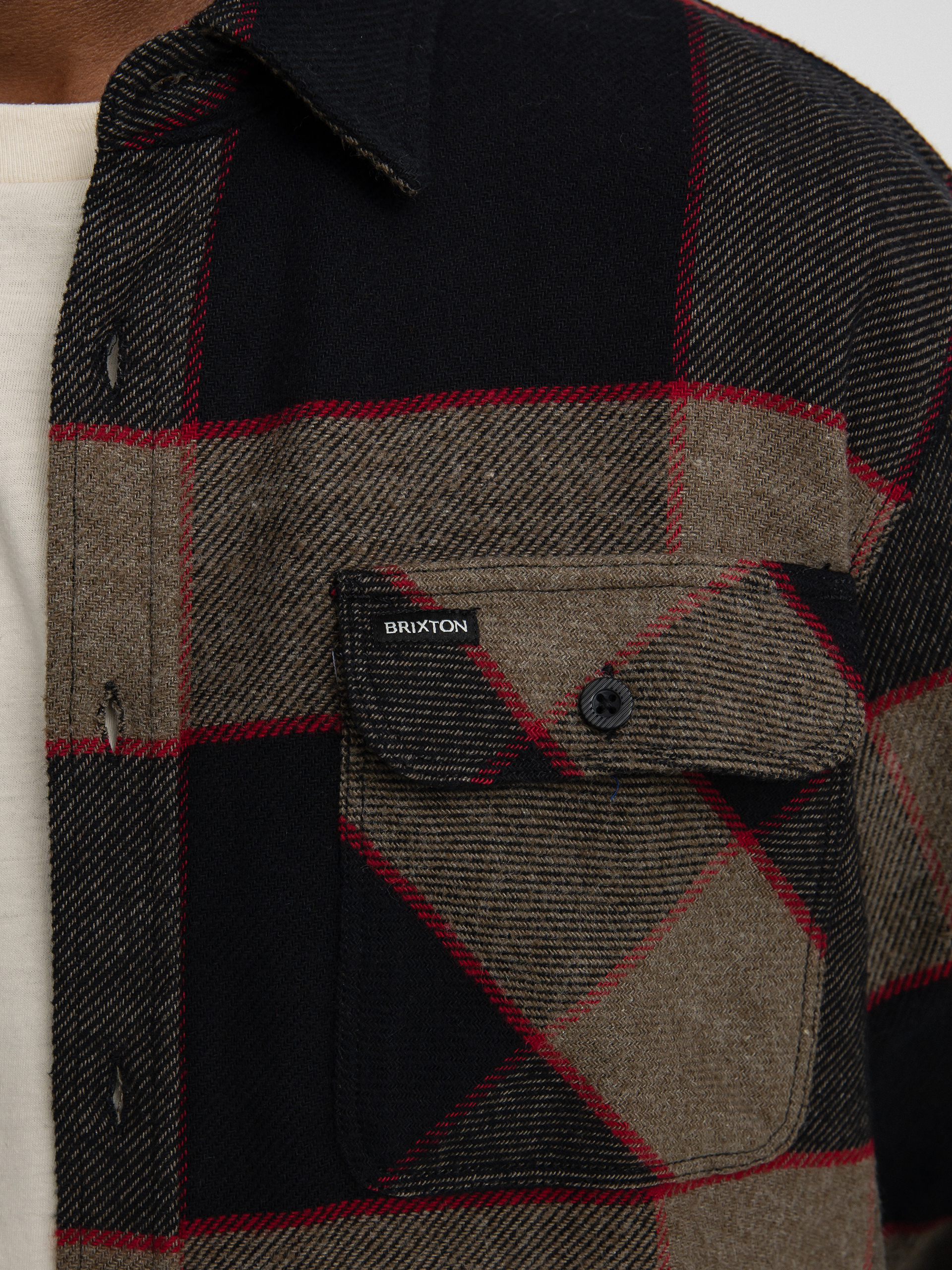 Košeľa Brixton Bowery Flannel Ls (heather grey/charcoal)