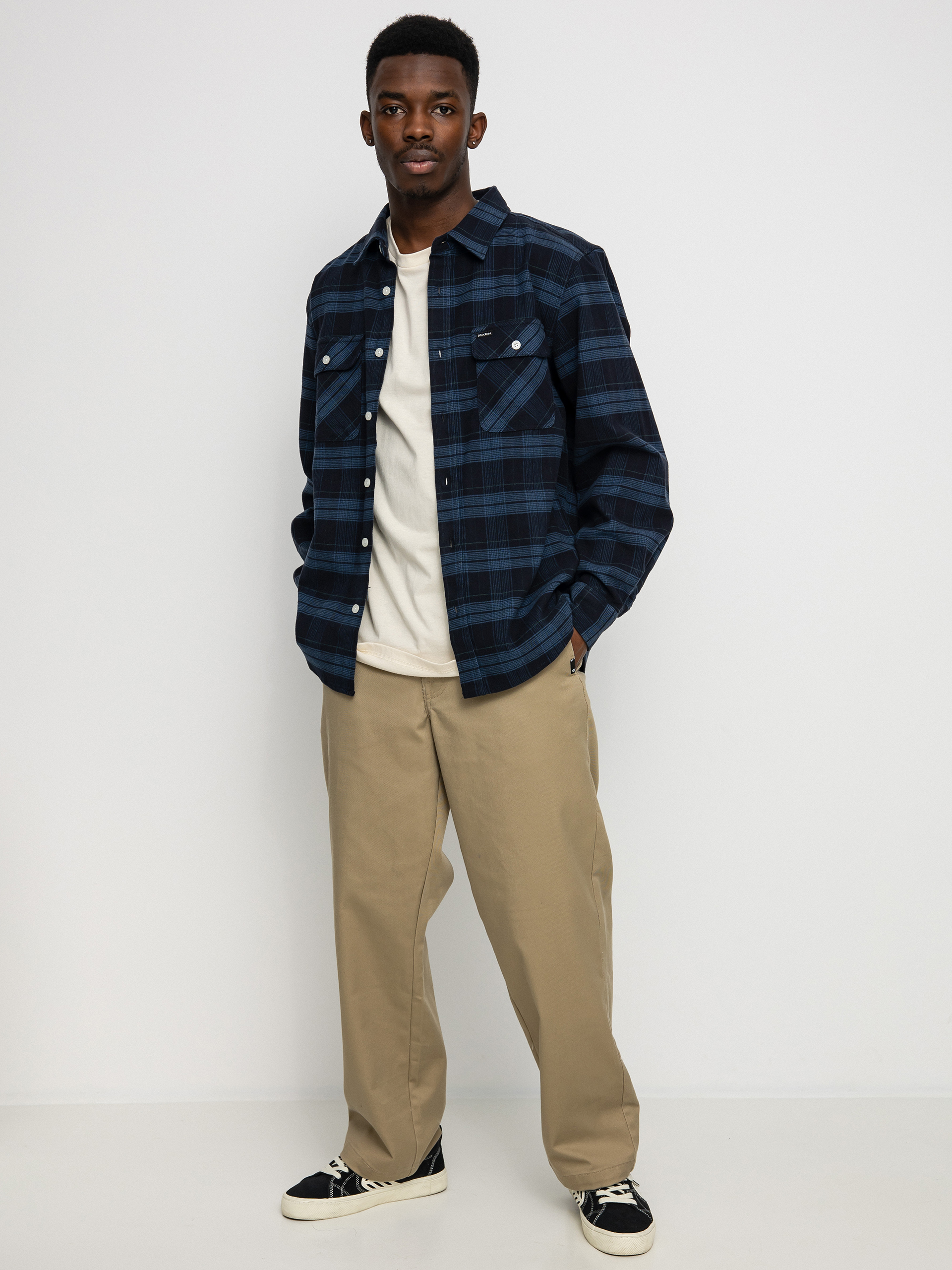 Košeľa Brixton Bowery Stretch Flannel Ls (navy)