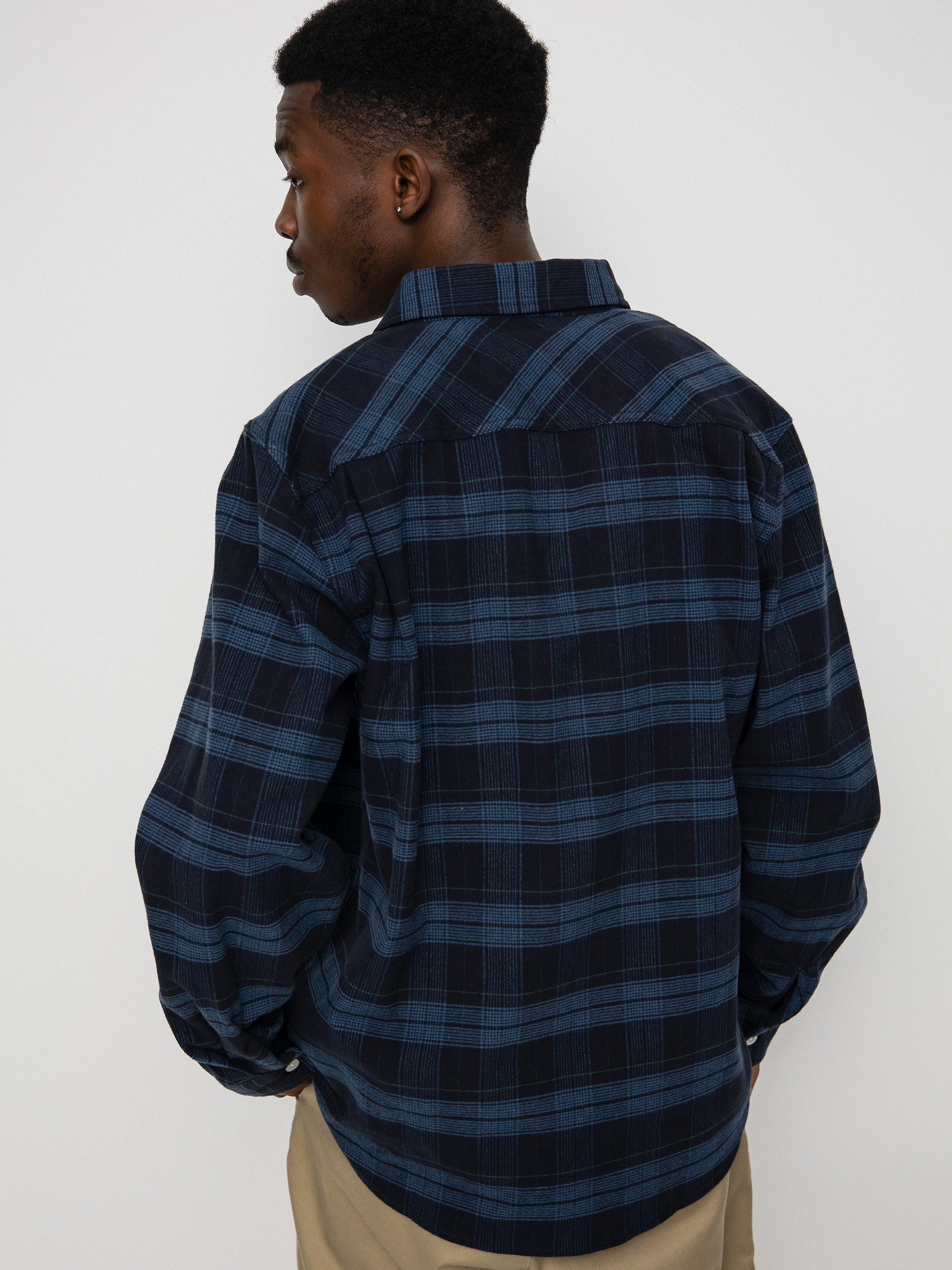 Košeľa Brixton Bowery Stretch Flannel Ls (navy)