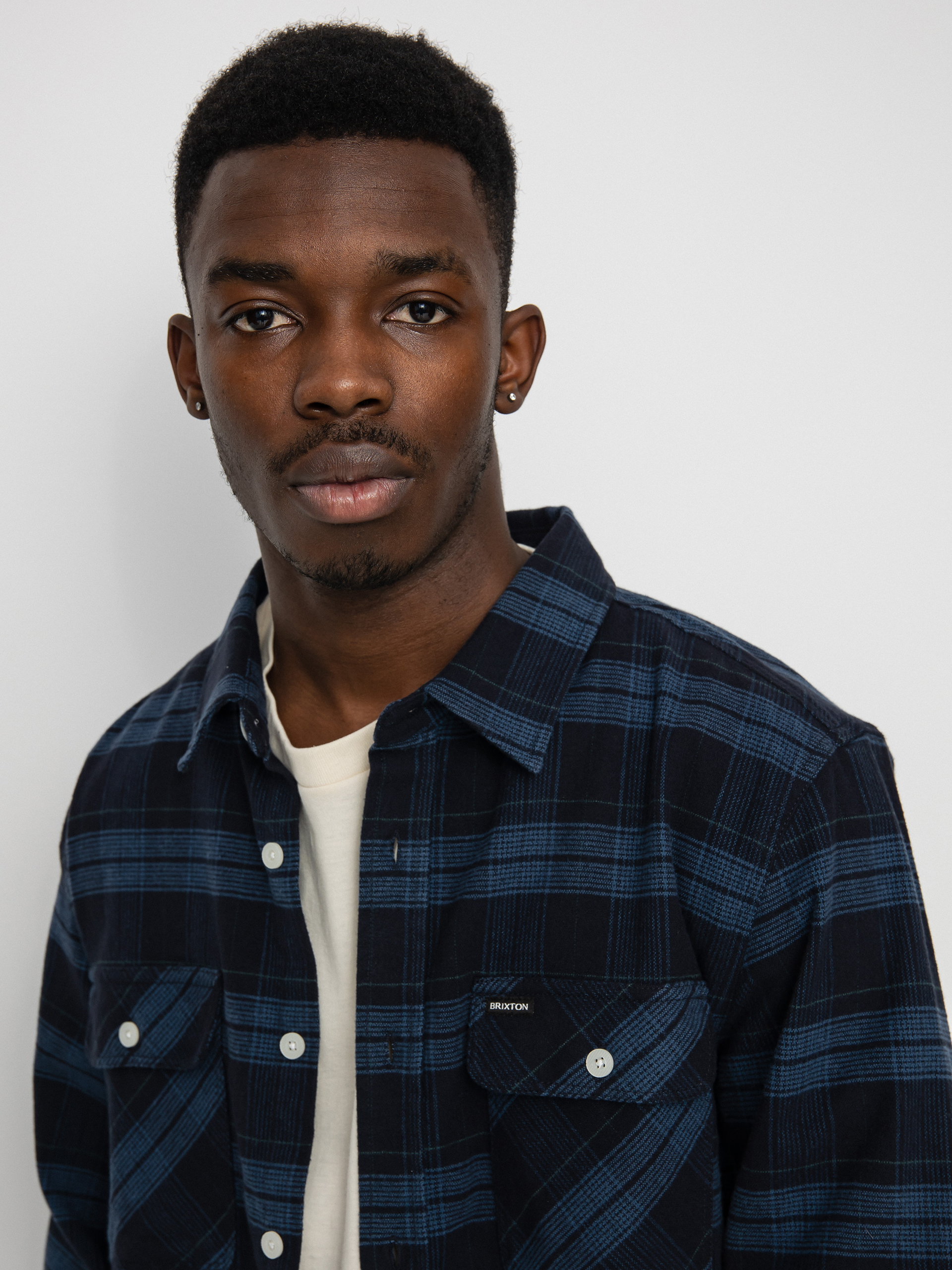 Košeľa Brixton Bowery Stretch Flannel Ls (navy)