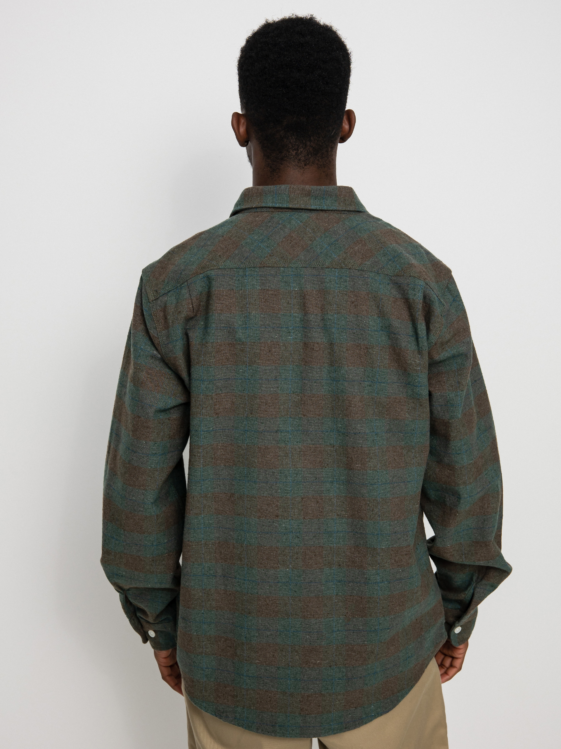 Košeľa Brixton Bowery Flannel Ls (ocean)