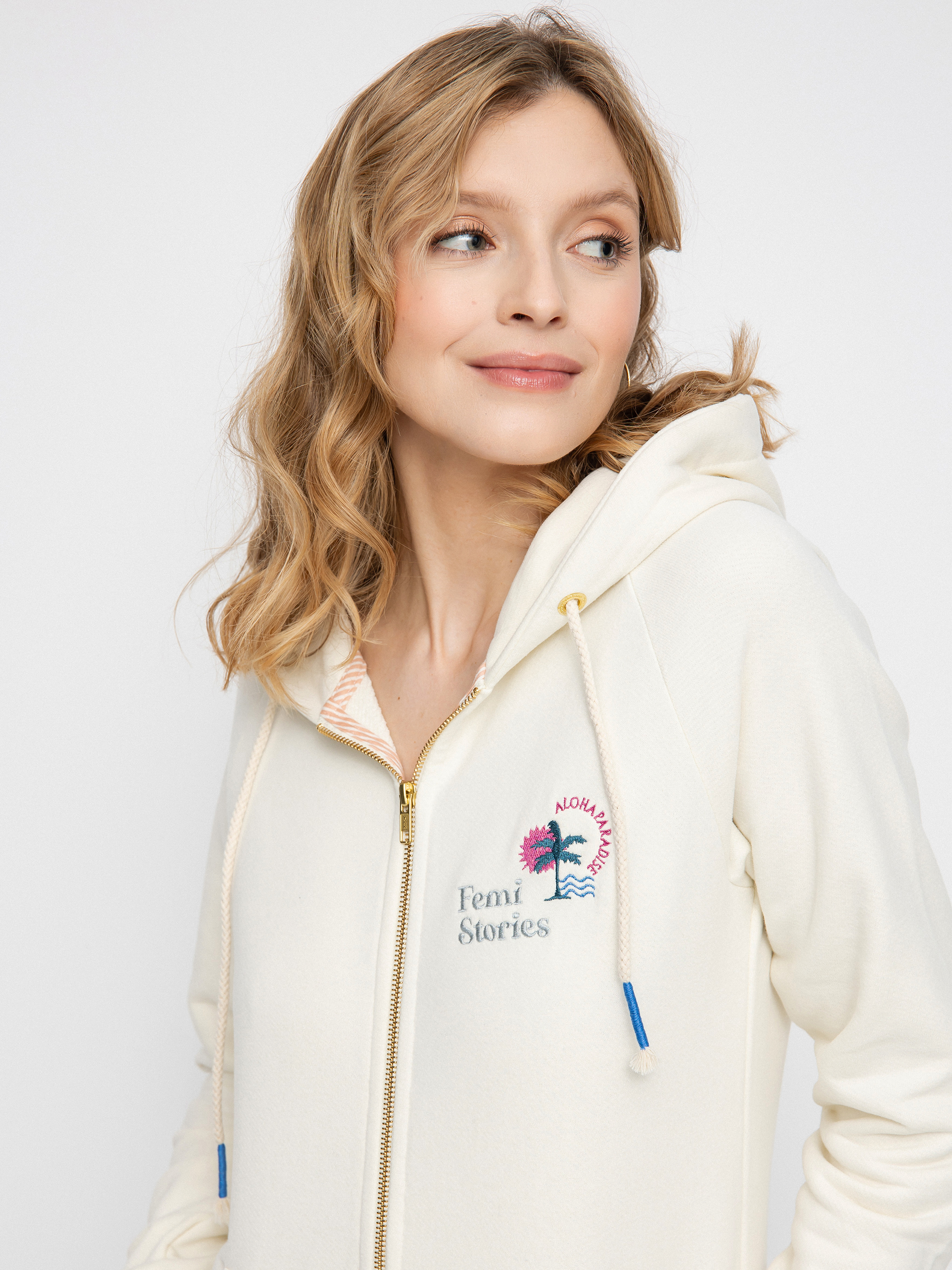 Mikina s kapucňou Femi Stories Bloom ZHD Wmn (ecr)