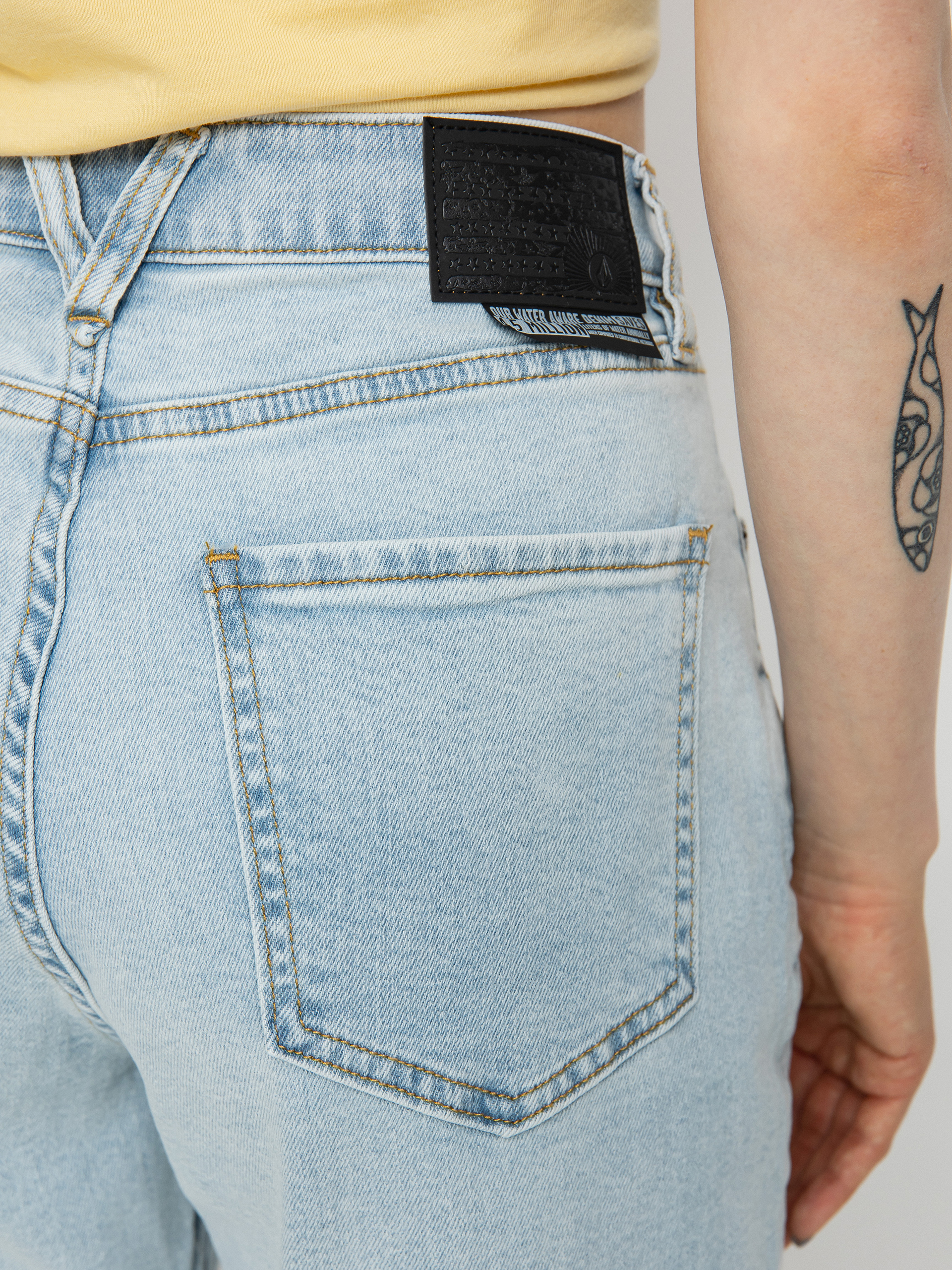 Nohavice Volcom Stn Step Hirise Wmn (thrifter blue light)