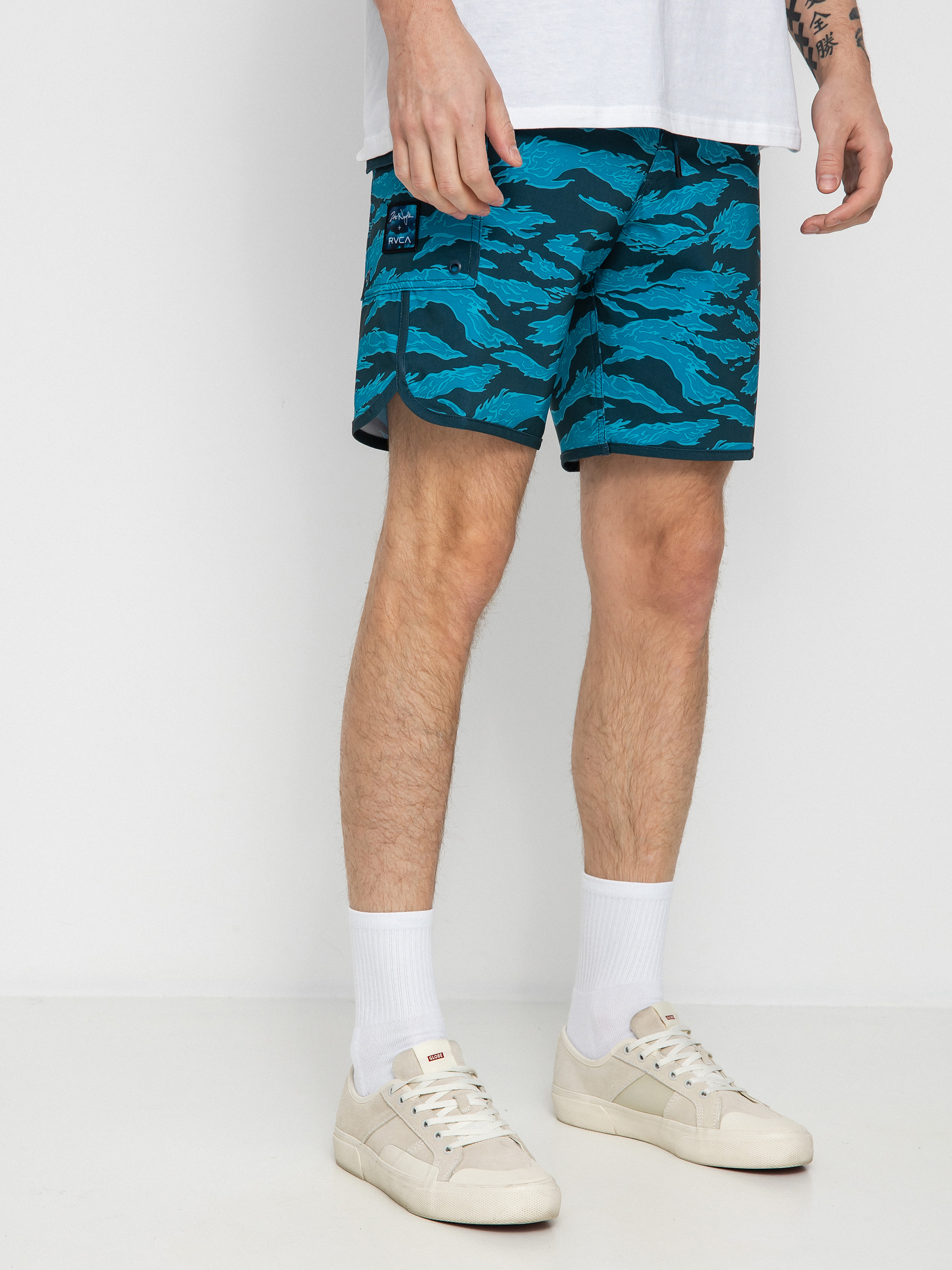 Plážové kraťasy RVCA Zak Noyle Eastern Trunk (blue camo)
