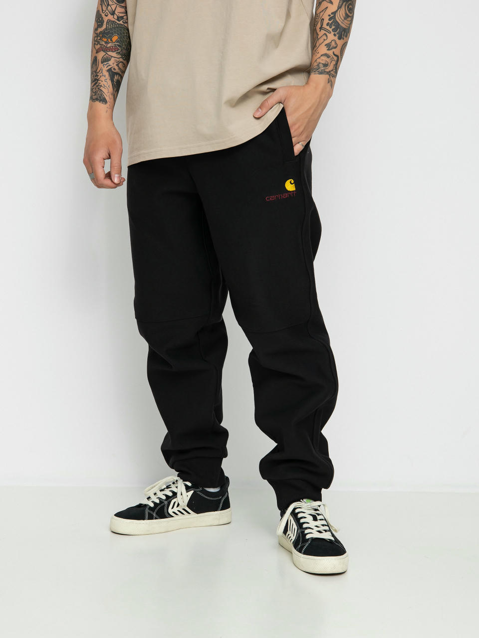 Nohavice Carhartt WIP American Script Jogging (black)