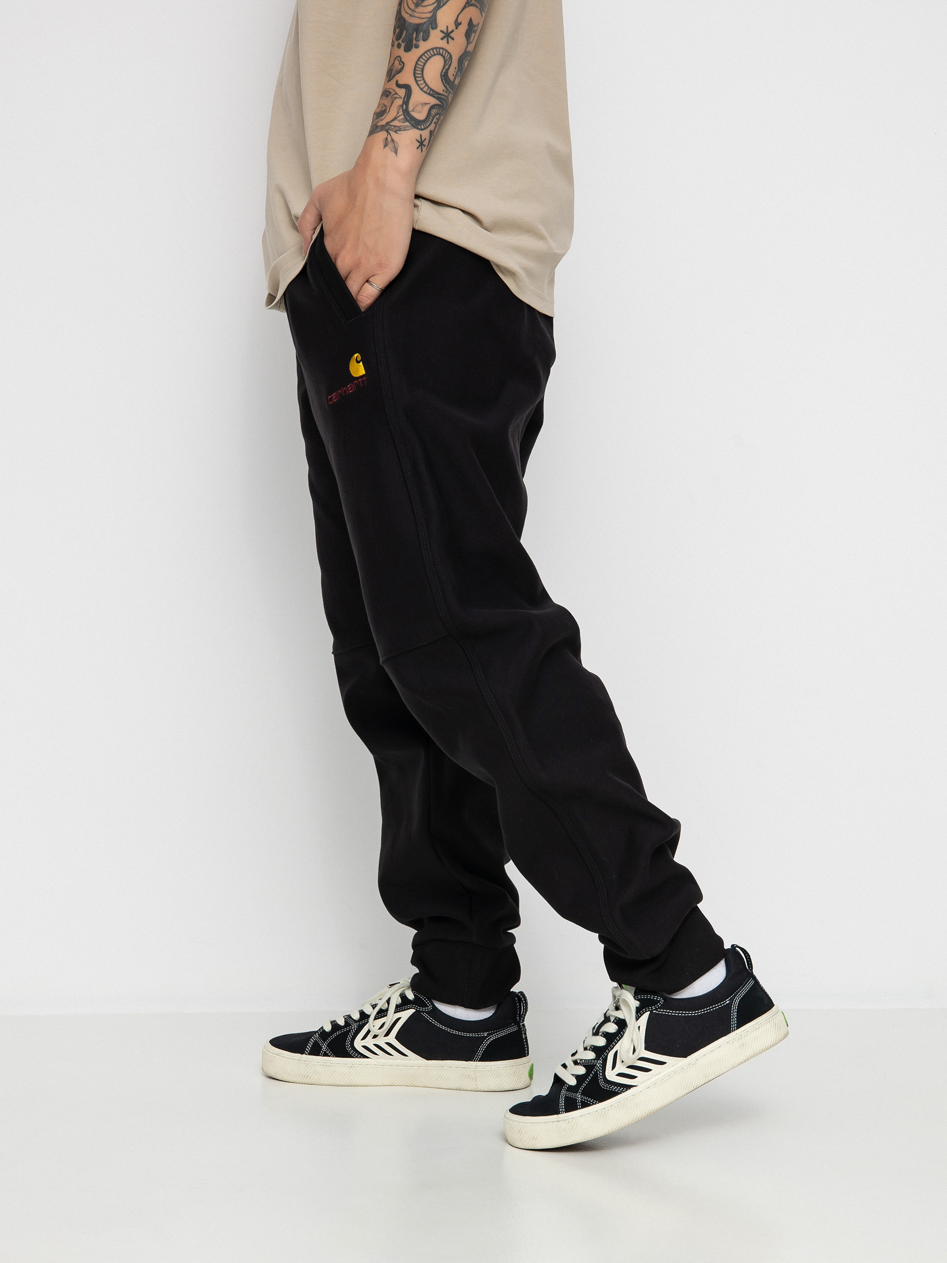 Nohavice Carhartt WIP American Script Jogging (black)