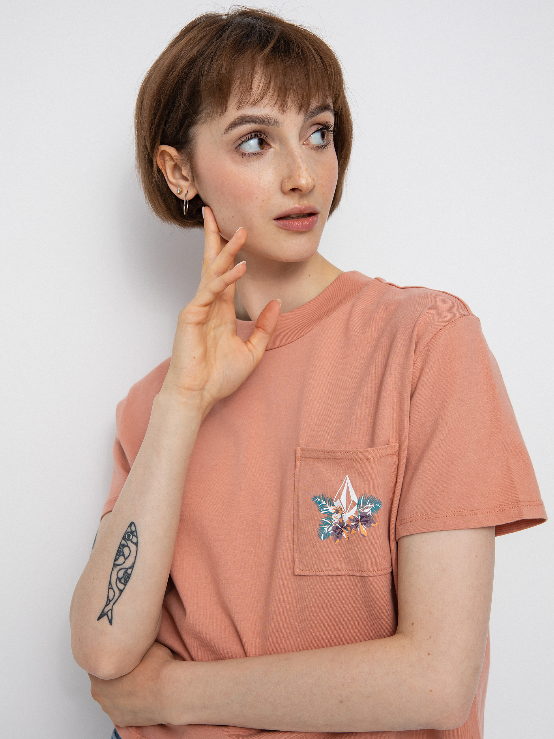 Tričko Volcom Pocket Dial Wmn (light mauve)