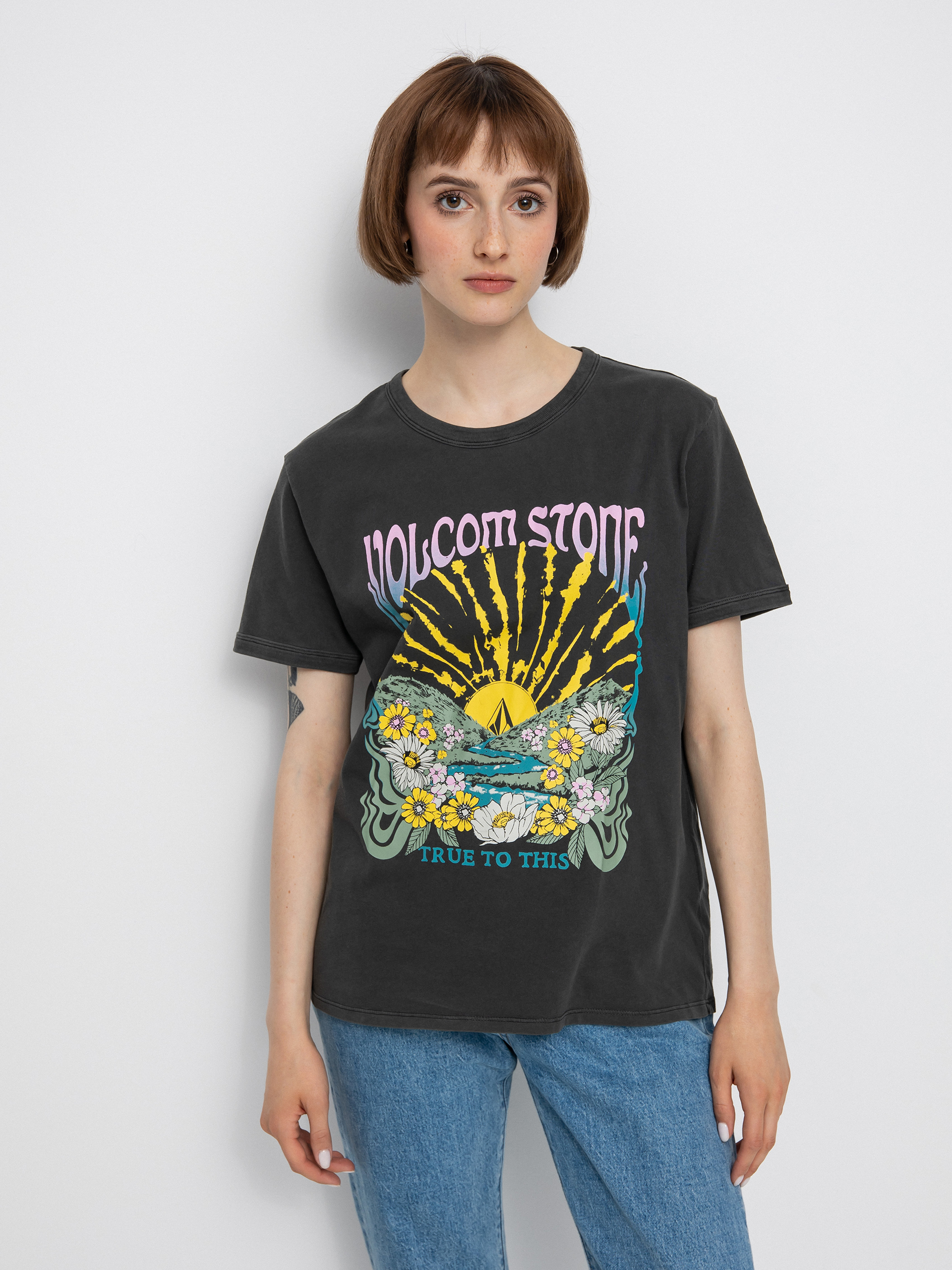 Tričko Volcom Truly Ringer Wmn (black)