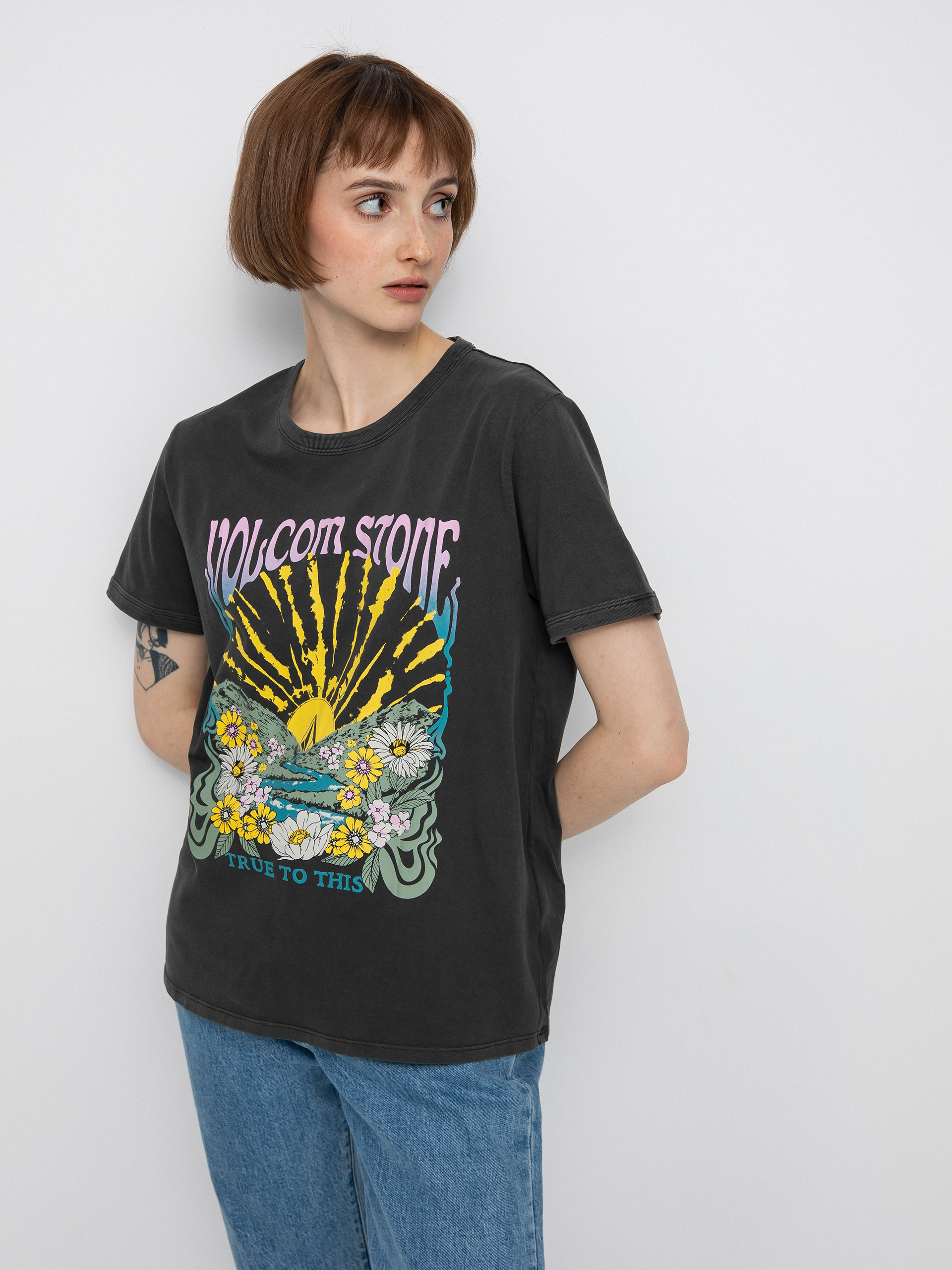 Tričko Volcom Truly Ringer Wmn (black)