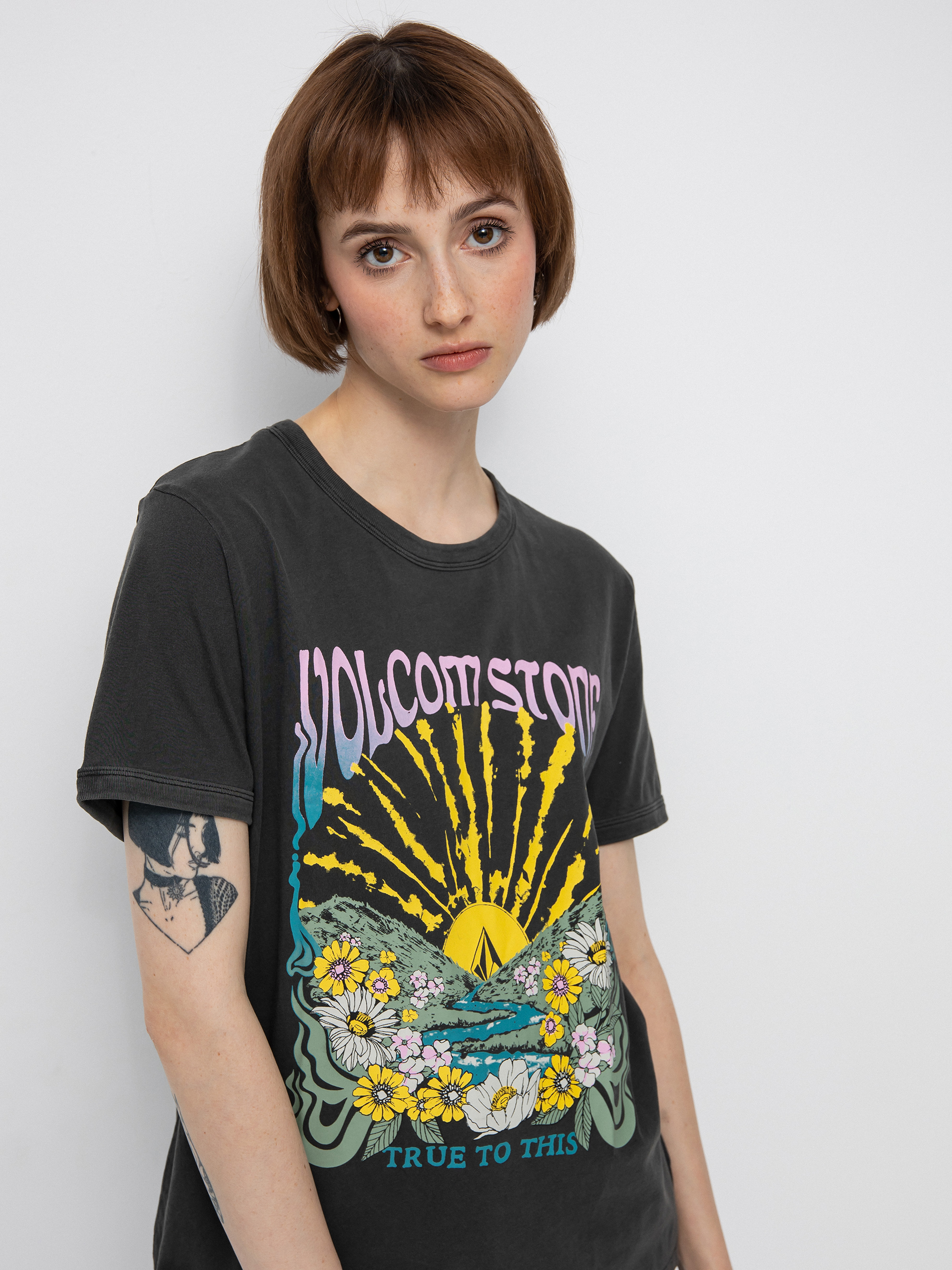 Tričko Volcom Truly Ringer Wmn (black)