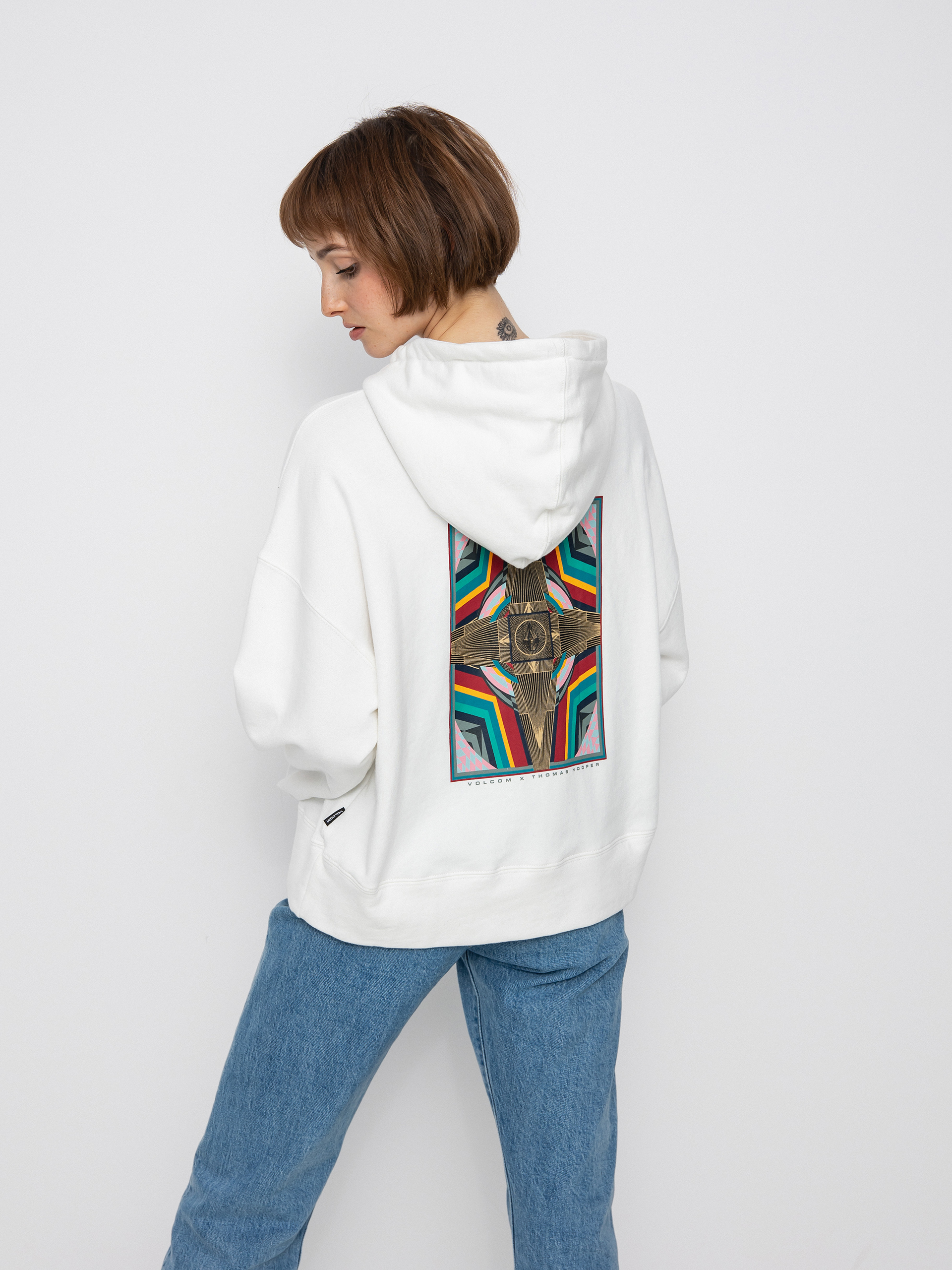 Mikina s kapucňou Volcom Thomas Hooper HD Wmn (star white)