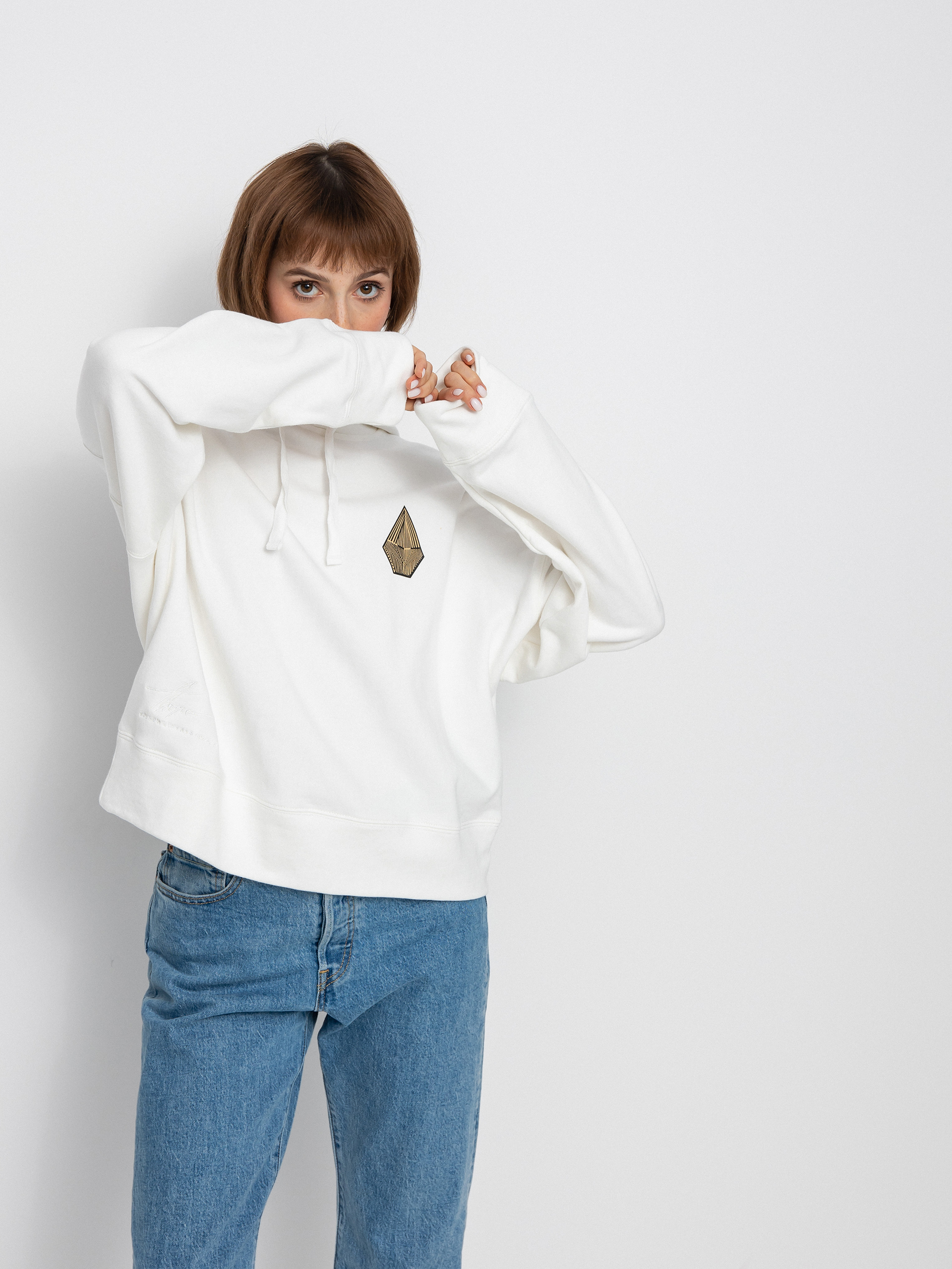 Mikina s kapucňou Volcom Thomas Hooper HD Wmn (star white)