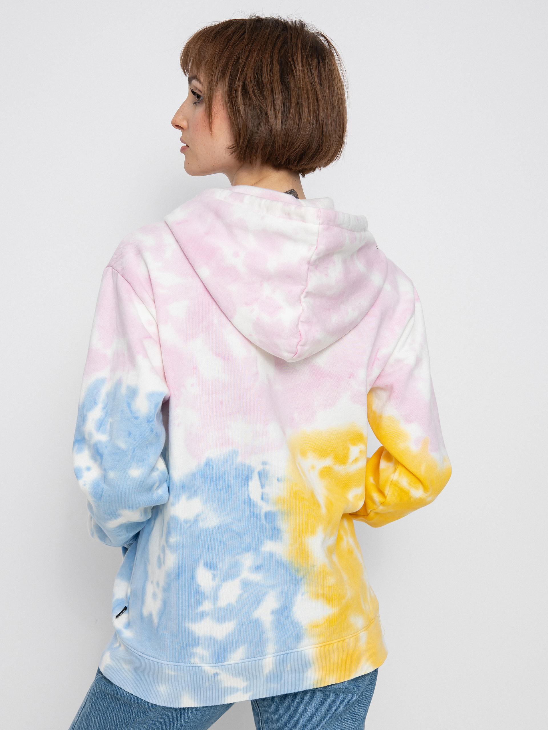 Mikina s kapucňou Vans Tri Dye Bff HD Wmn (crandle pink)