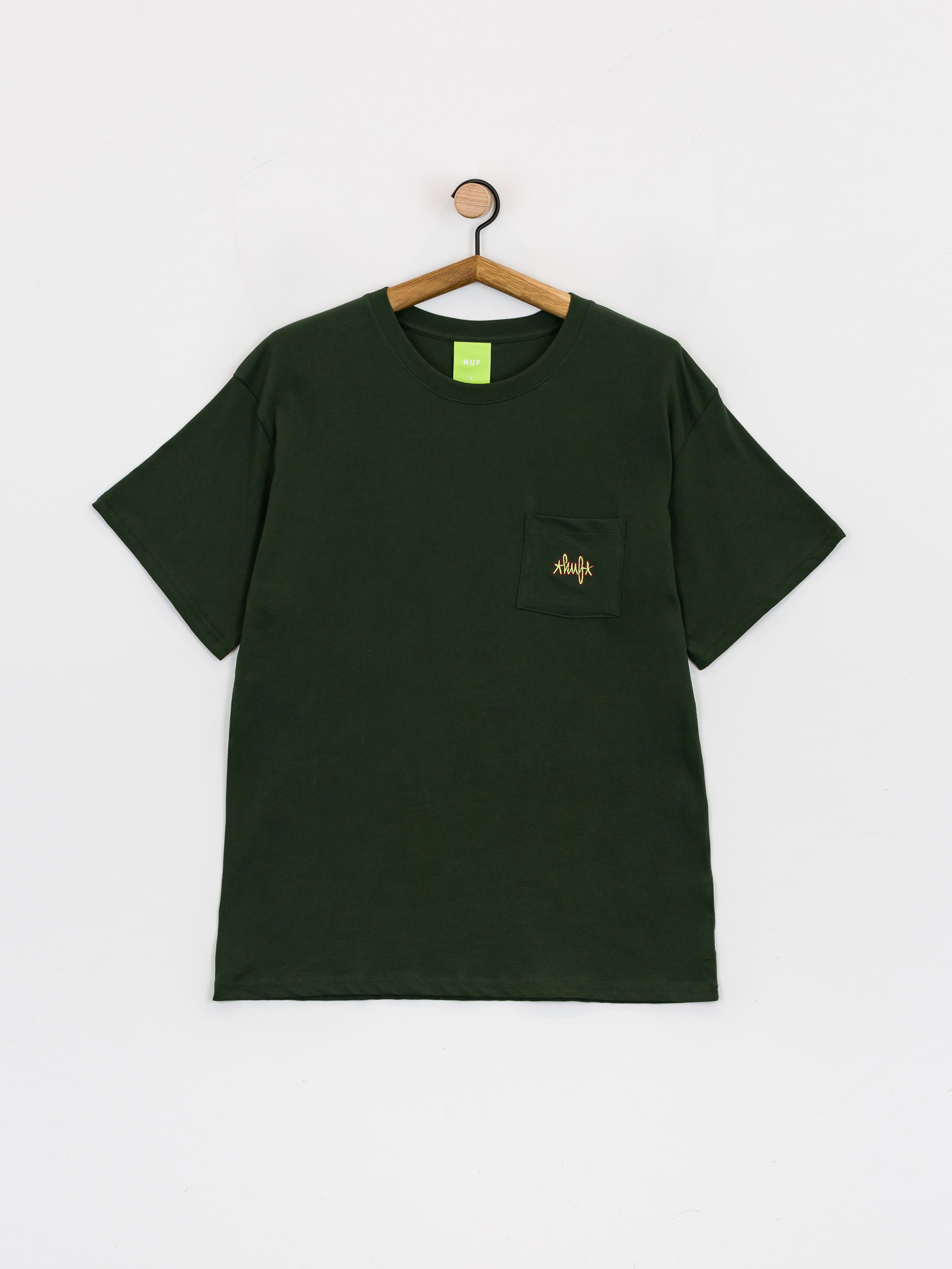 Tričko HUF Haze Script Pocket (forest green)