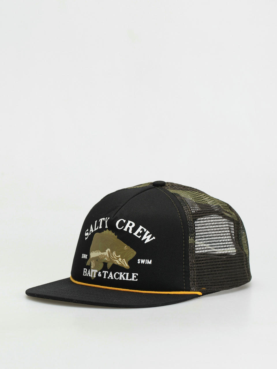 Šiltovka Salty Crew Bass Man Trucker (black camo)